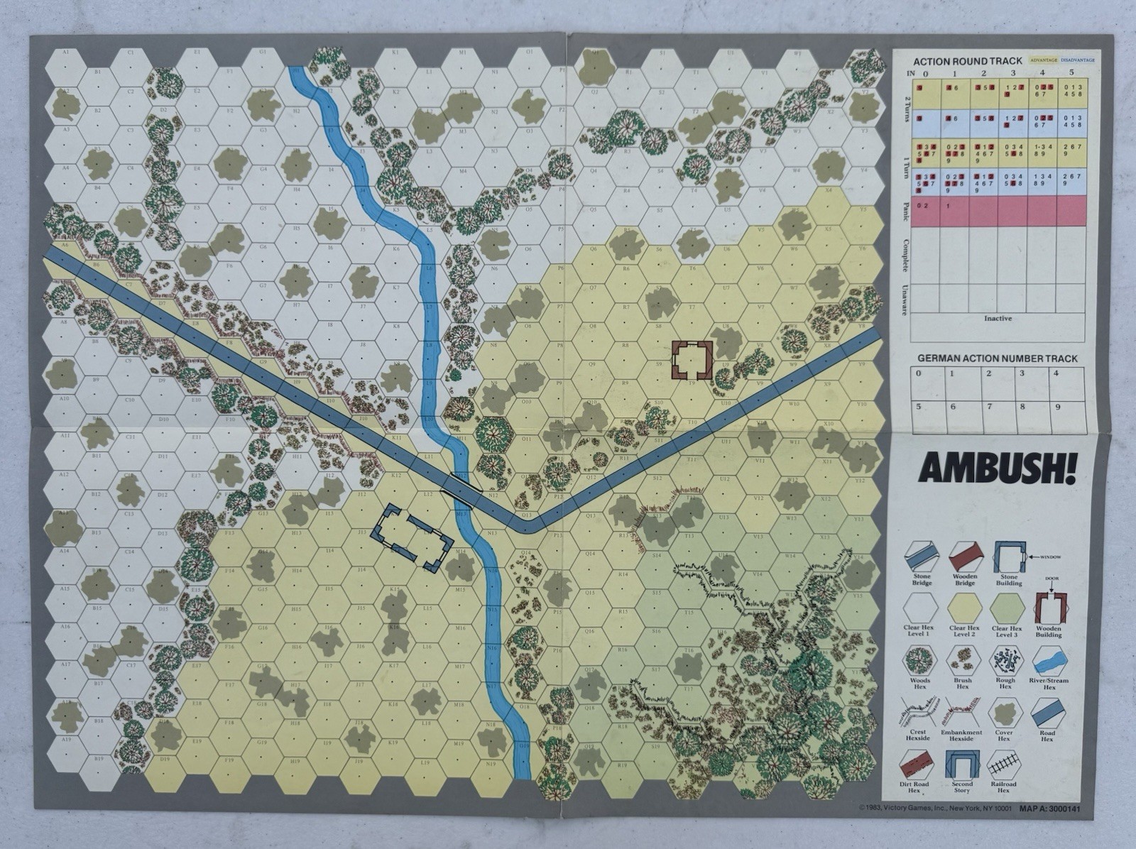 1983 Victory Games Ambush Map A & B