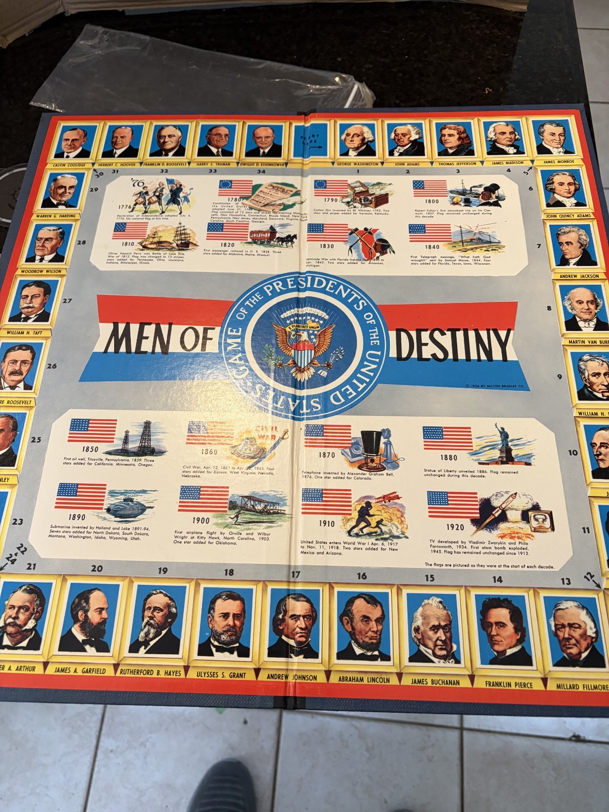 Men of Destiny Presidents of the United States Game Milton Bradley 1956