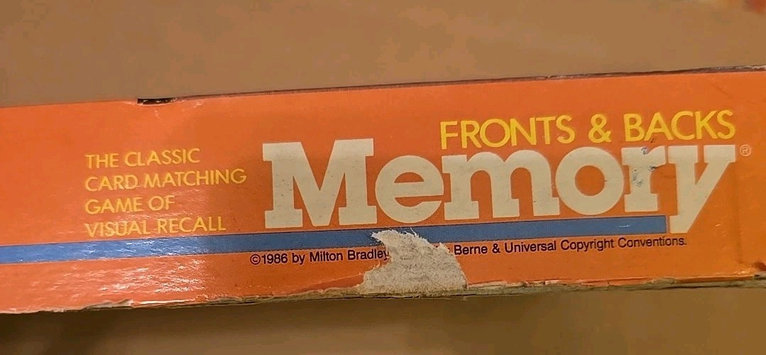 Memory Fronts and Backs Vintage Card Matching Game 1986 Milton Bradley Complete