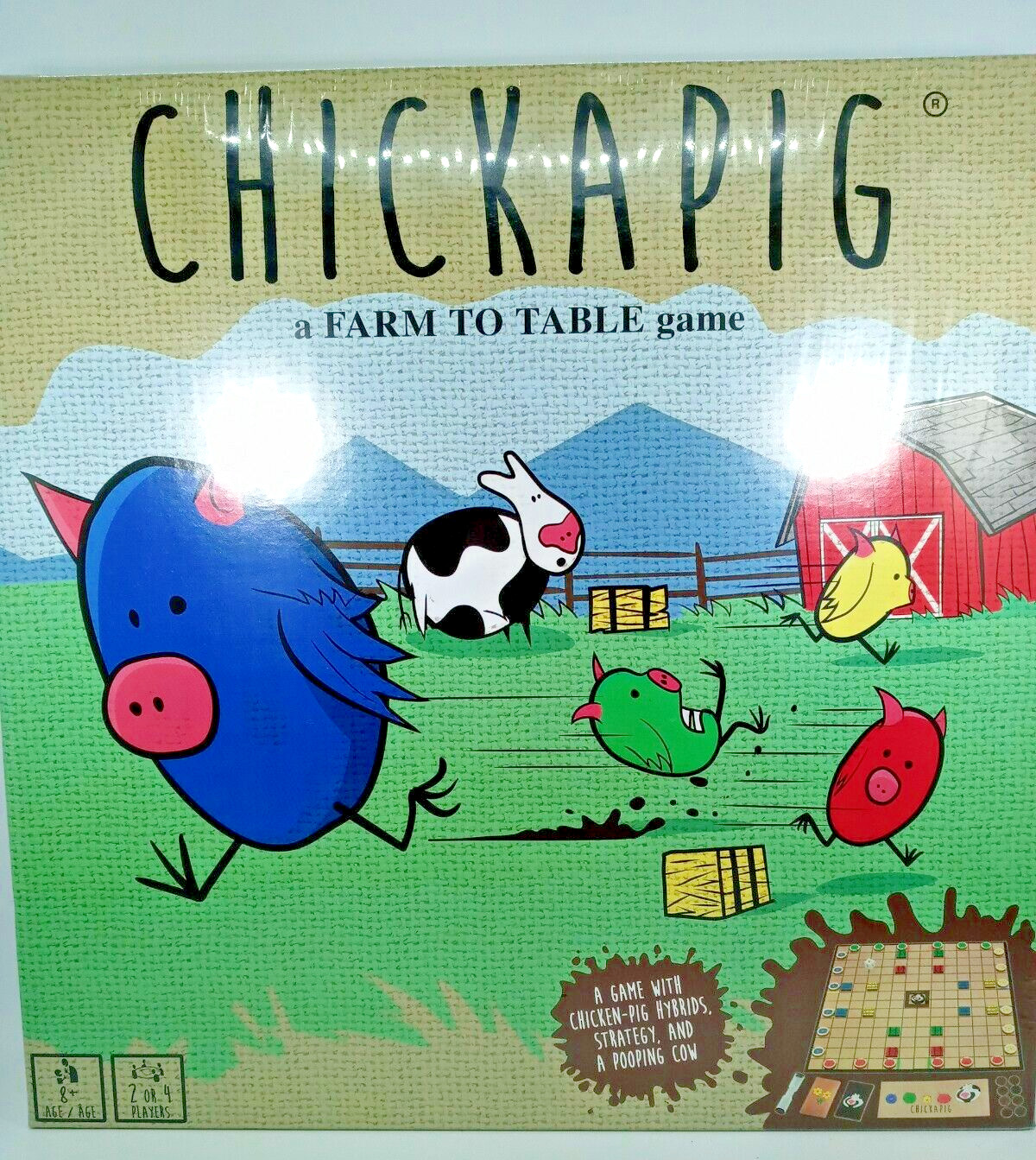 Chickapig Strategic Board Game Family Friendly For 2 or 4 Players Educational