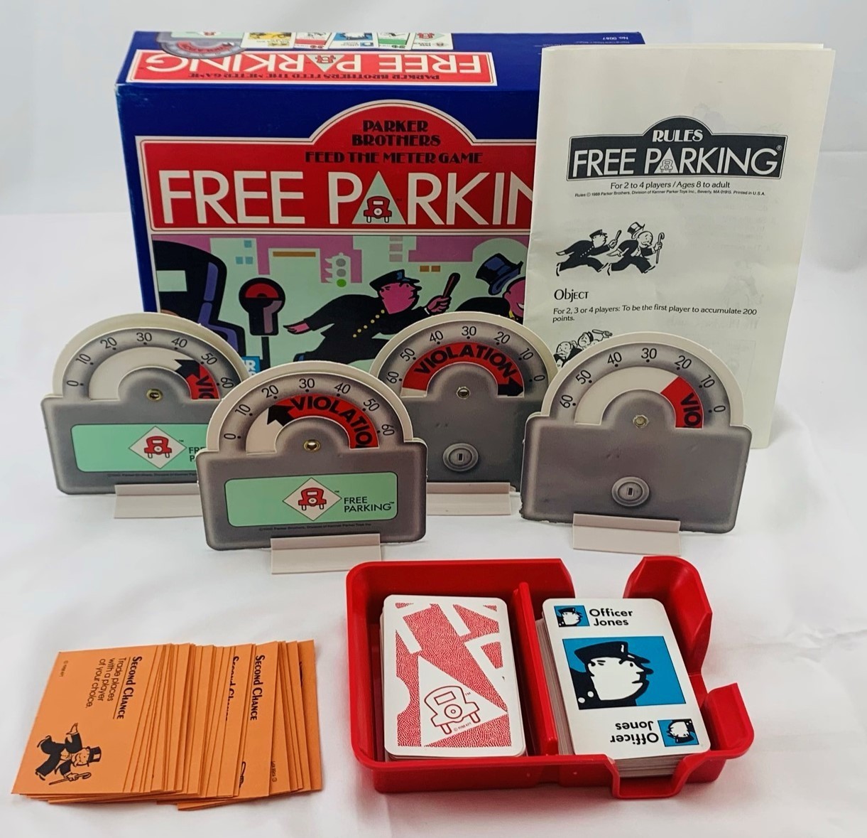 1988 Free Parking Monopoly Game Parker Brothers Complete in Great Cond FREE SHIP