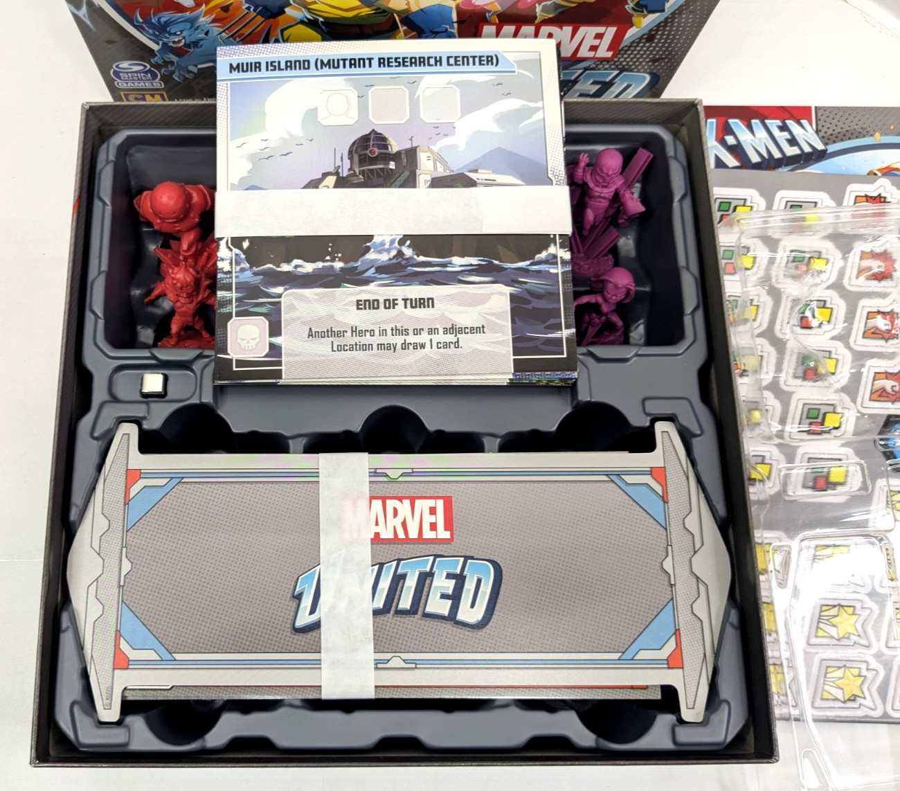 Marvel United X-Men Board Game Spin Master NEW OPEN BOX Complete 2021 CMON