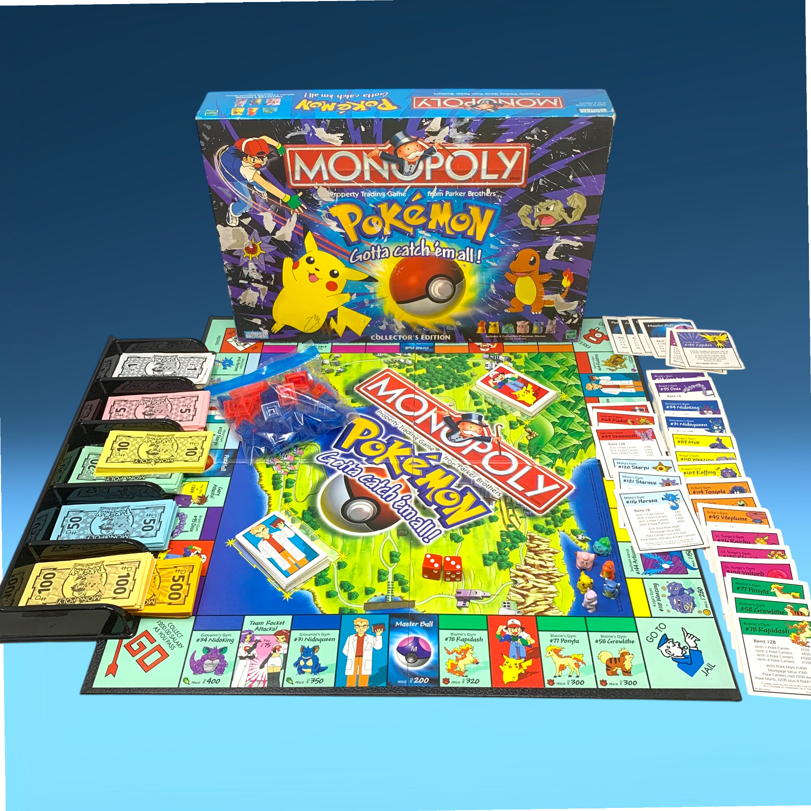Vintage 1999 Pokemon Monopoly Collector’s Edition COMPLETE Nintendo Board Game