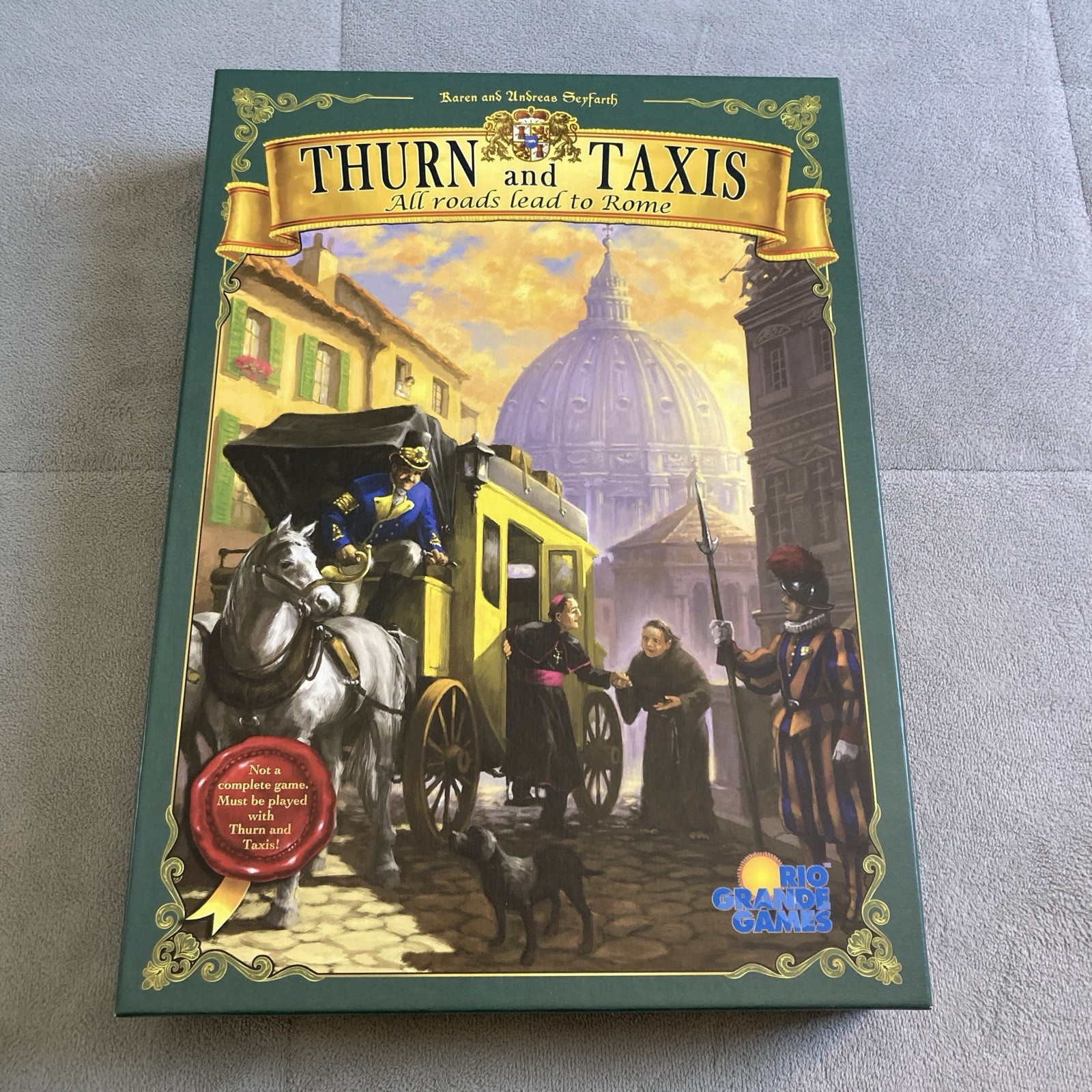 Thurn and Taxis – All Roads Lead to Rome Board Game Expansion – EUC – Complete