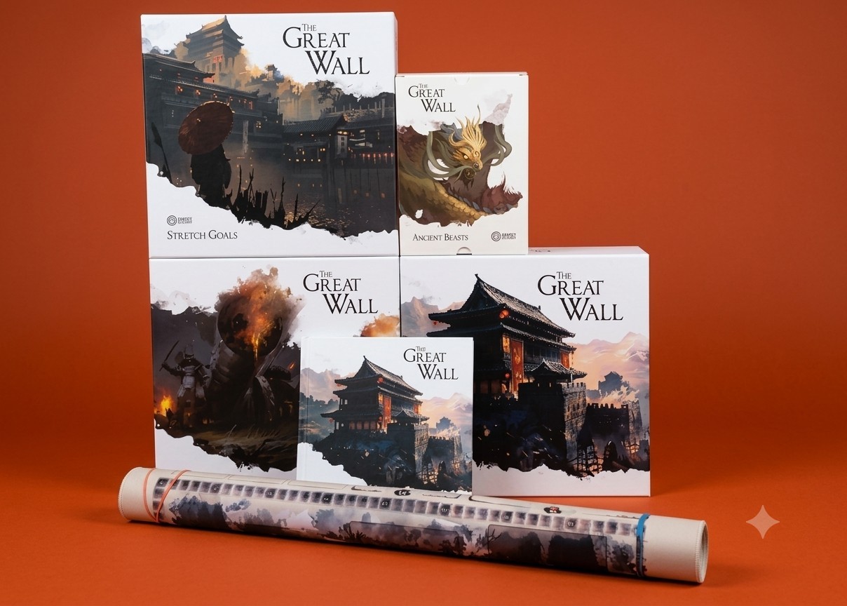 The Great Wall Bundle + Expansions + Playmat. New open box. Missing Rule book.