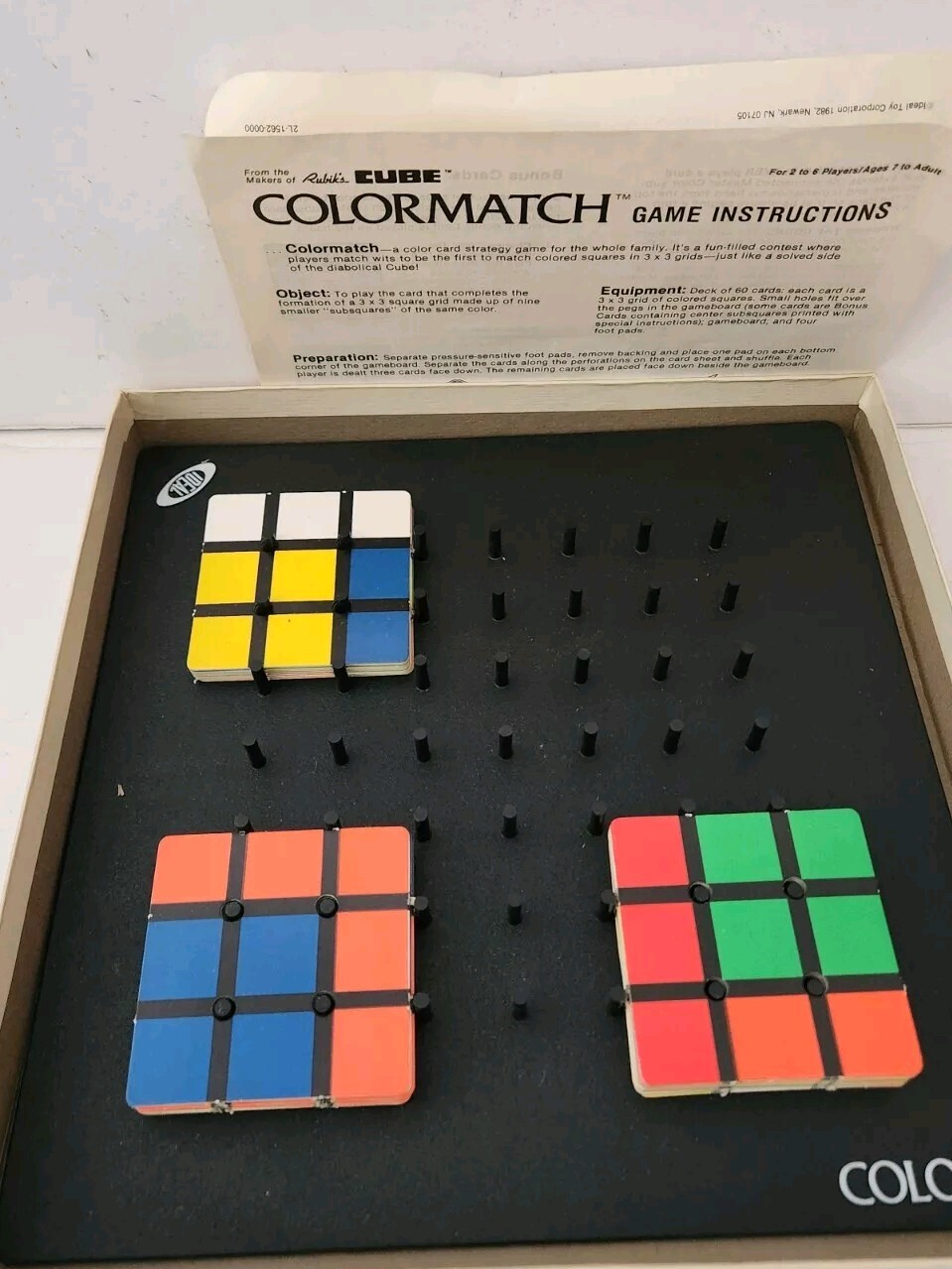 vintage board game Color Match Rubiks Cube Makers Ideal 1982