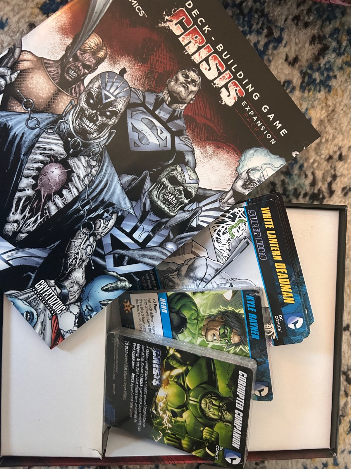 DC Comics Crisis deck building game three expansions card game