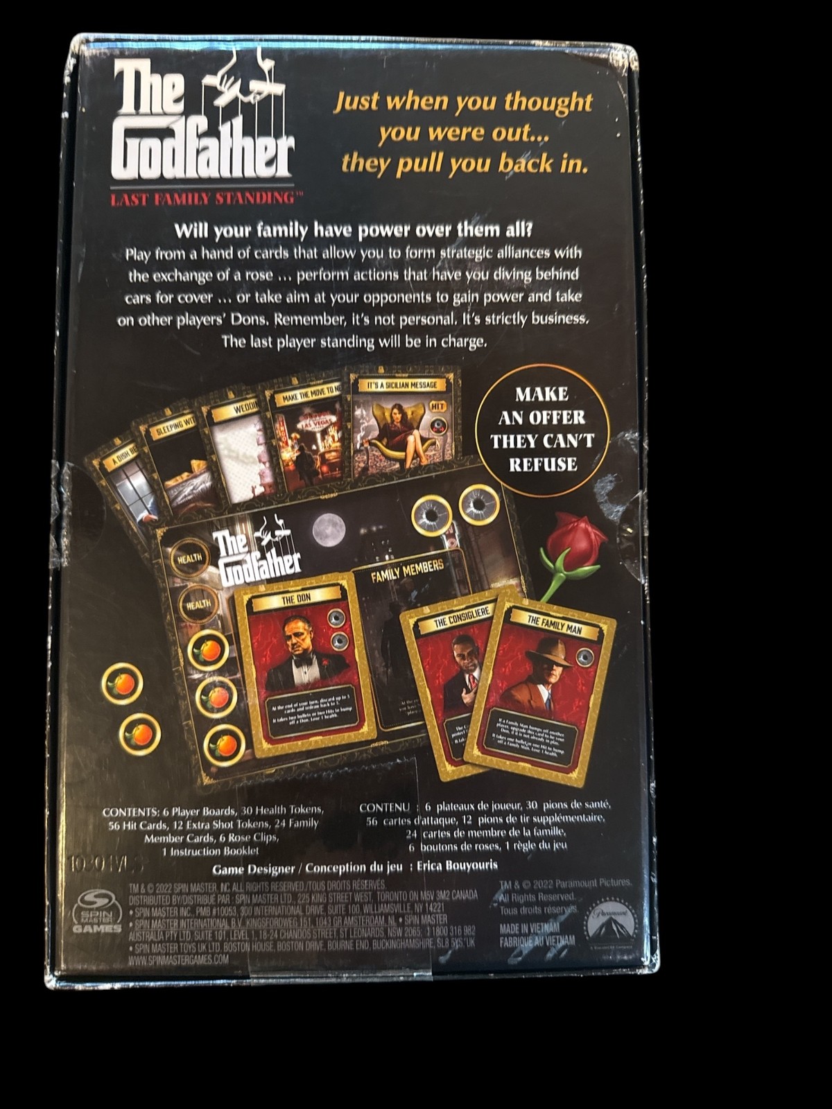 Spin Master The Godfather Board Game Party 3-6 Players 14+ Last Family Collector