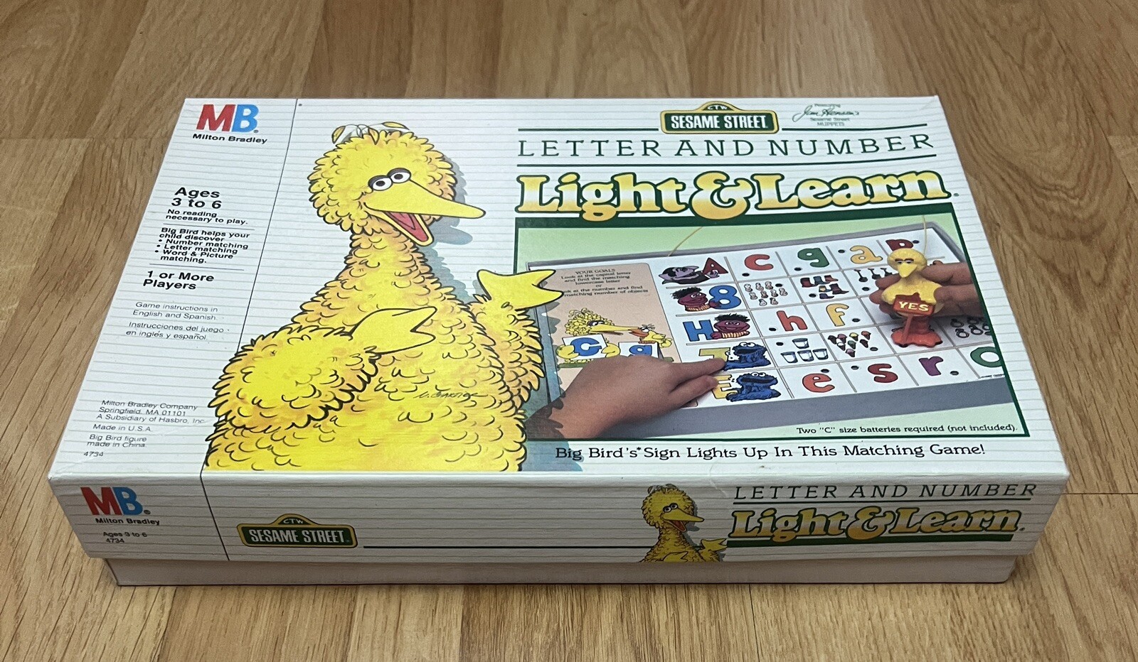Milton Bradley Sesame Street Letter and Number Light & Learn Game Big Bird 1986