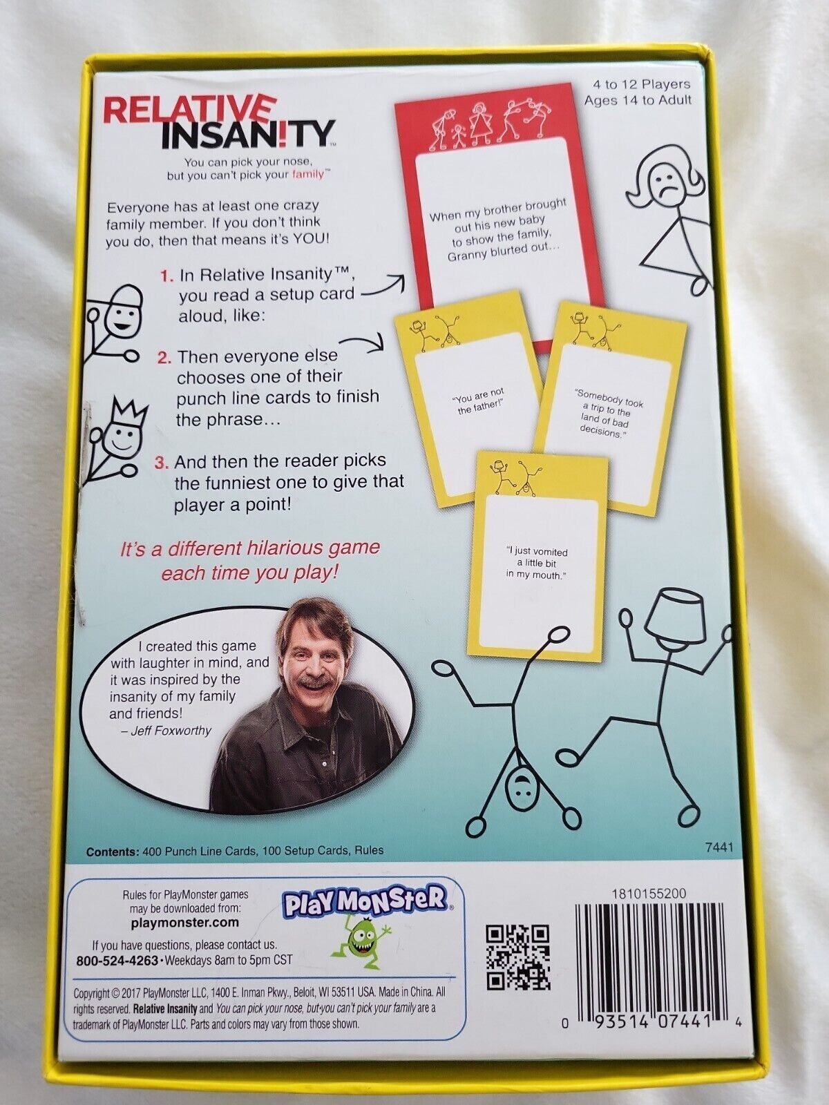 Relative Insanity Party Game About Crazy Relatives by Jeff Foxworthy