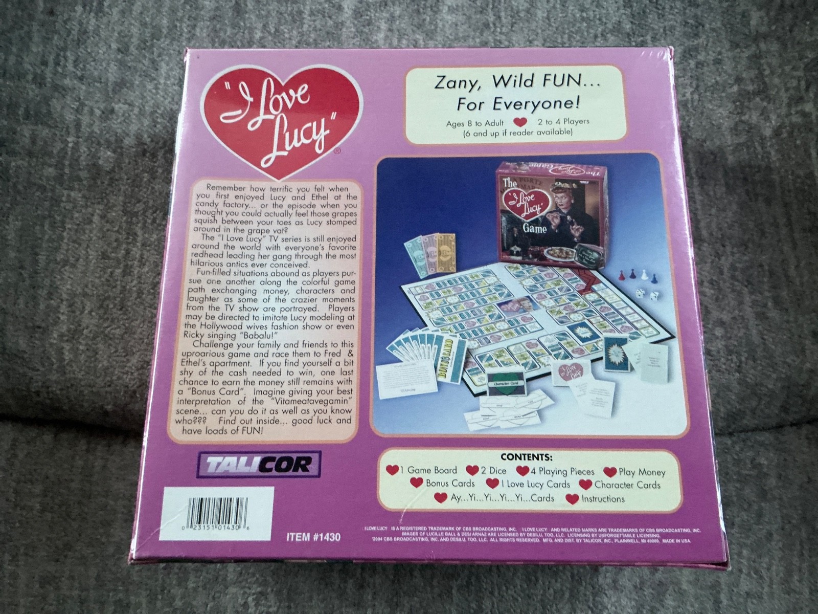 The “I Love Lucy” Board Game Ages 8+ Talicor Complete Good Condition