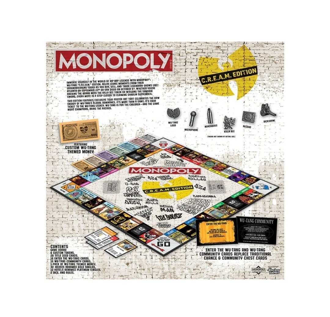 Wu Tang Clan MONOPOLY Board Game Cream (C.R.E.A.M. Edition) New Sealed