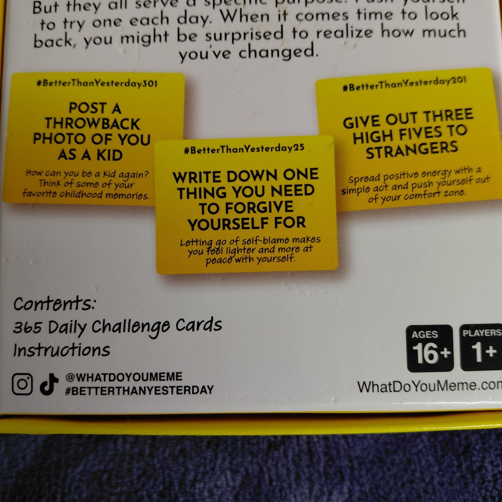 Better Than Yesterday Card Game 365 Daily Challenges… (Brand New)