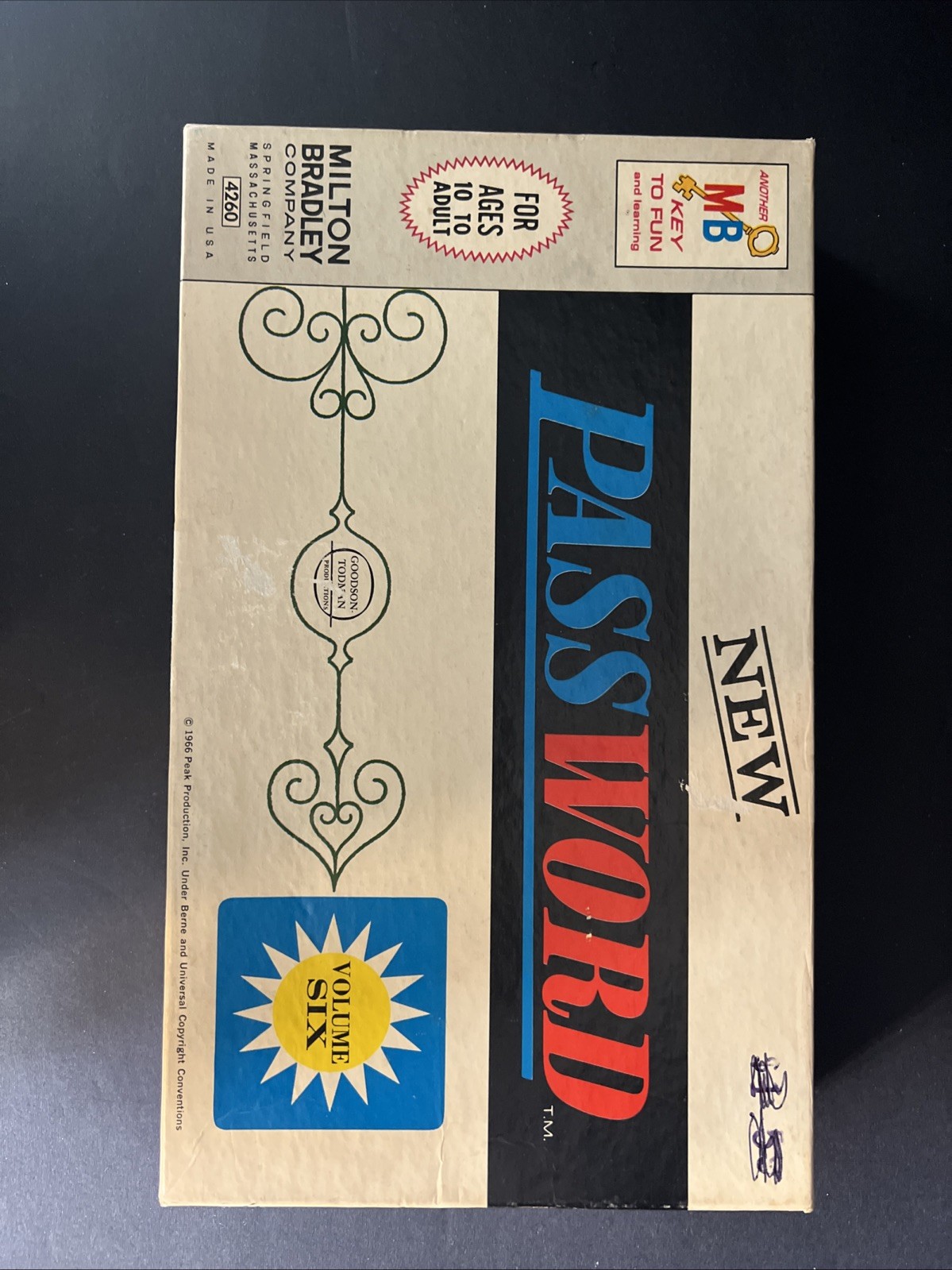 Milton Bradley #4260 Vintage Password Game Volume 6 1966 For Ages 10 to Adult