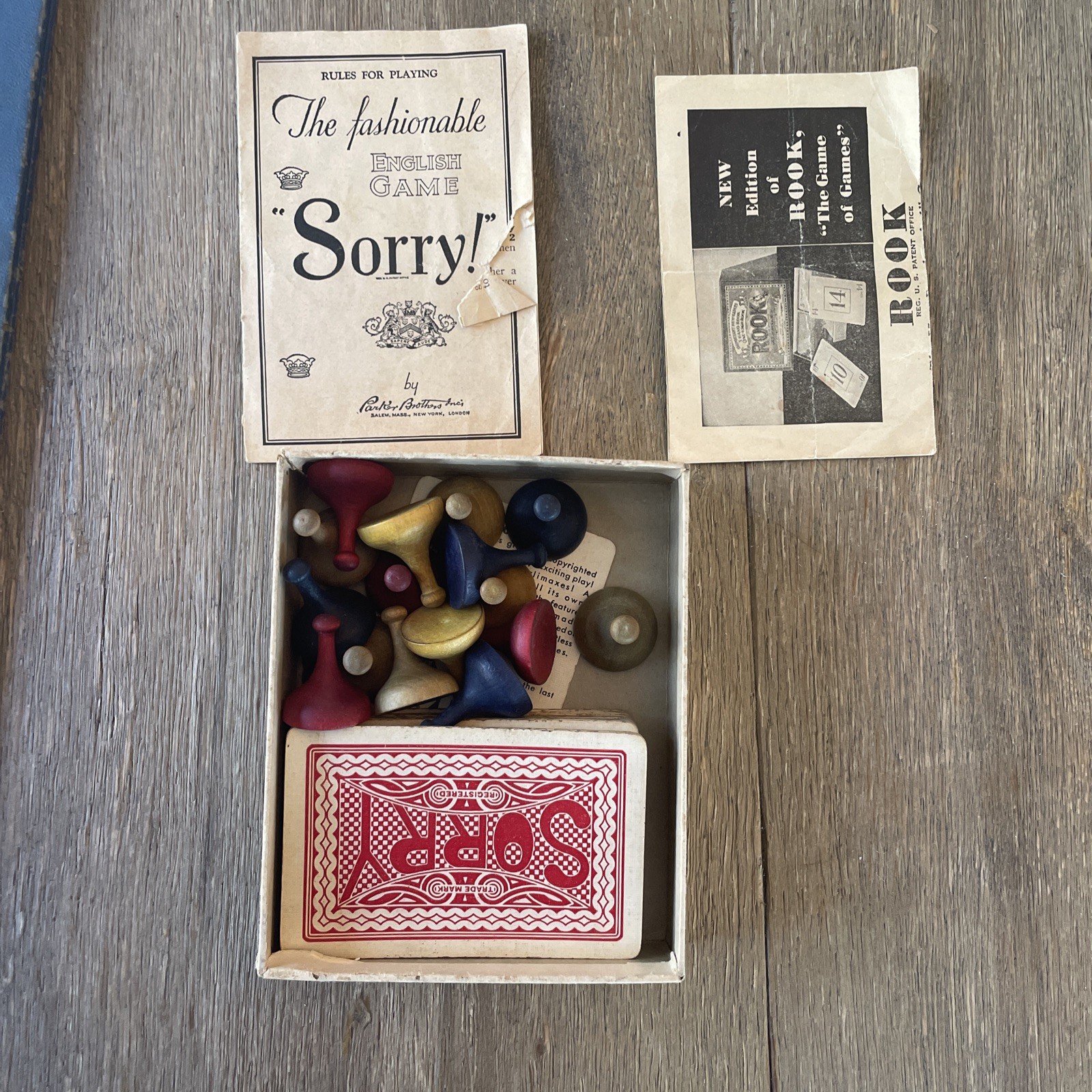 RARE 1930s Fashionable English Game SORRY! Complete Board Game Early Edition
