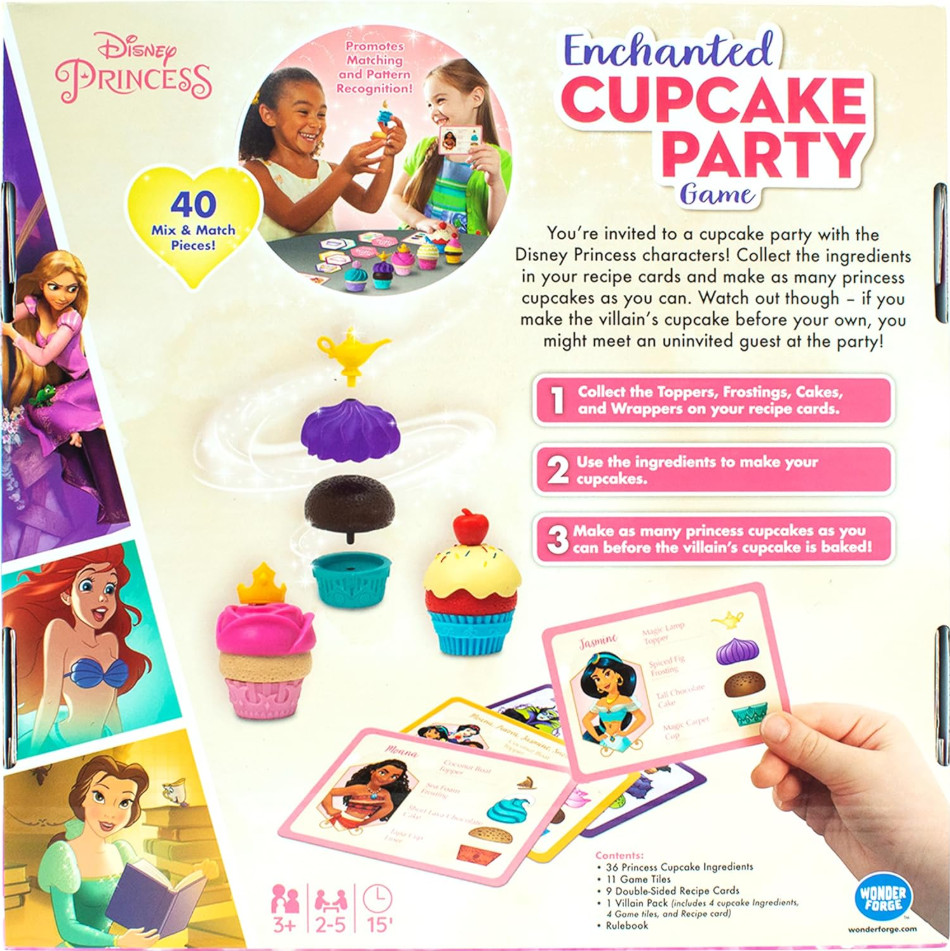 Wonder Forge Disney Princess Enchanted Cupcake Party Game – Exciting Matching