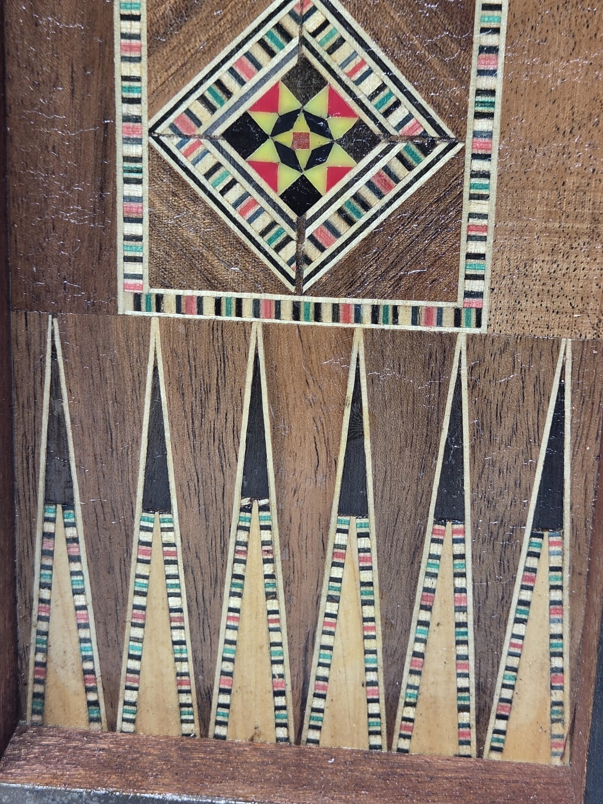 Lebanese Backgammon And Checker Board Set With Mother Of Pearl/Walnut Inlays