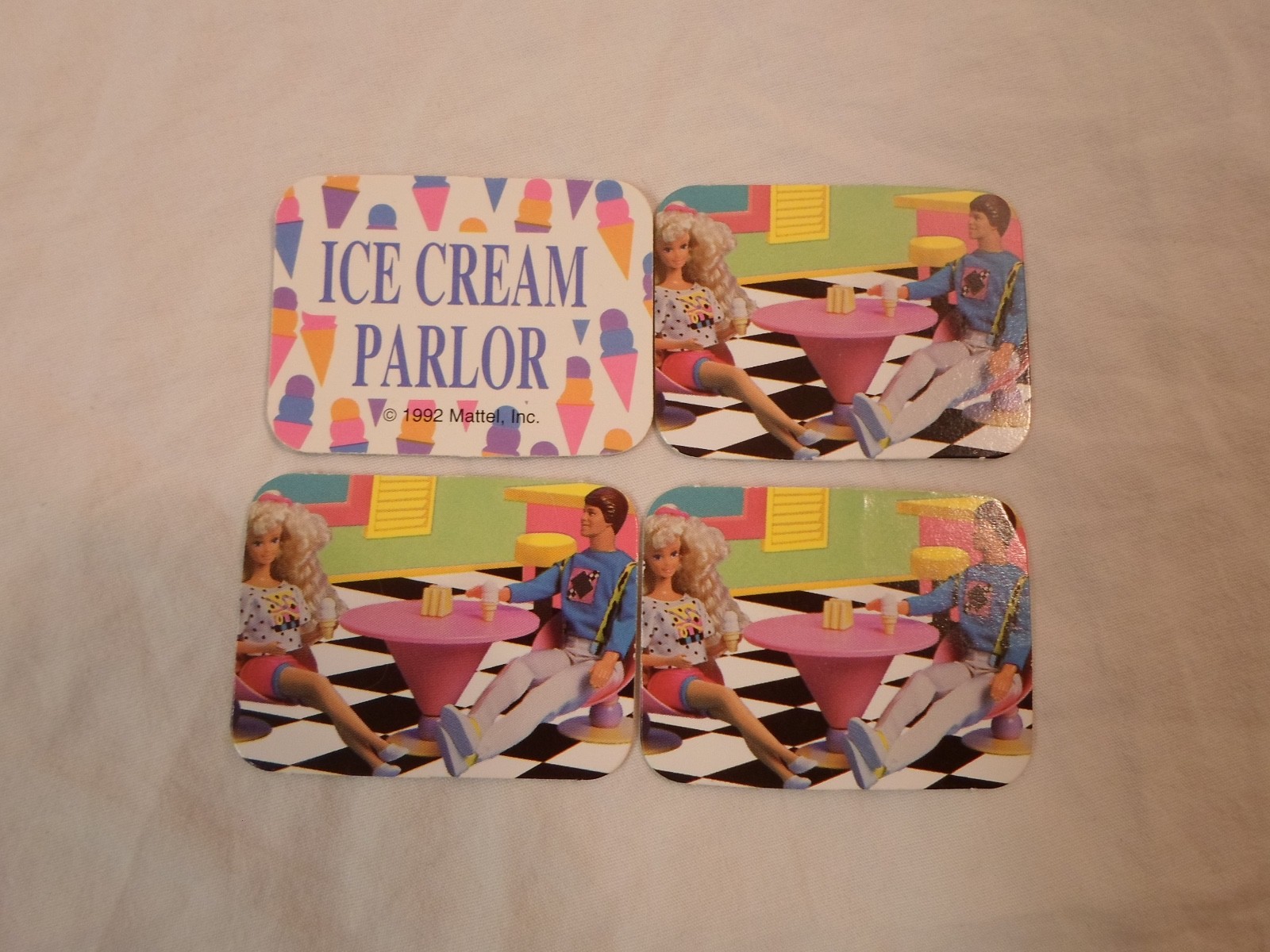 *Replacement Part* Barbie Dream Board Game 1992 *Lot Ice Cream Parlor Date Card*