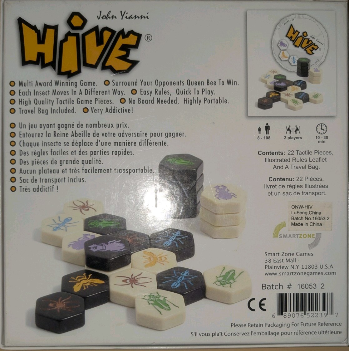 Hive “A Game Crawling With Possibilities”by John Yianni Complete In Box