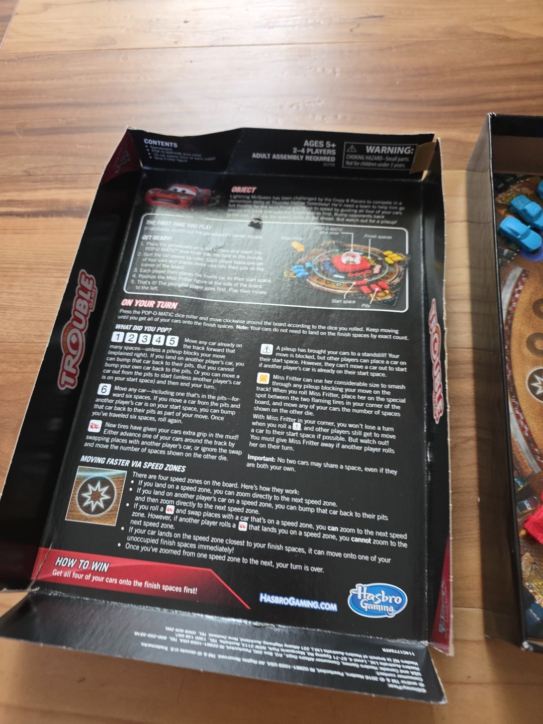 Disney Pixar Cars 3 Trouble Game COMPLETE Hasbro Gaming 2016 Pop O Matic Race
