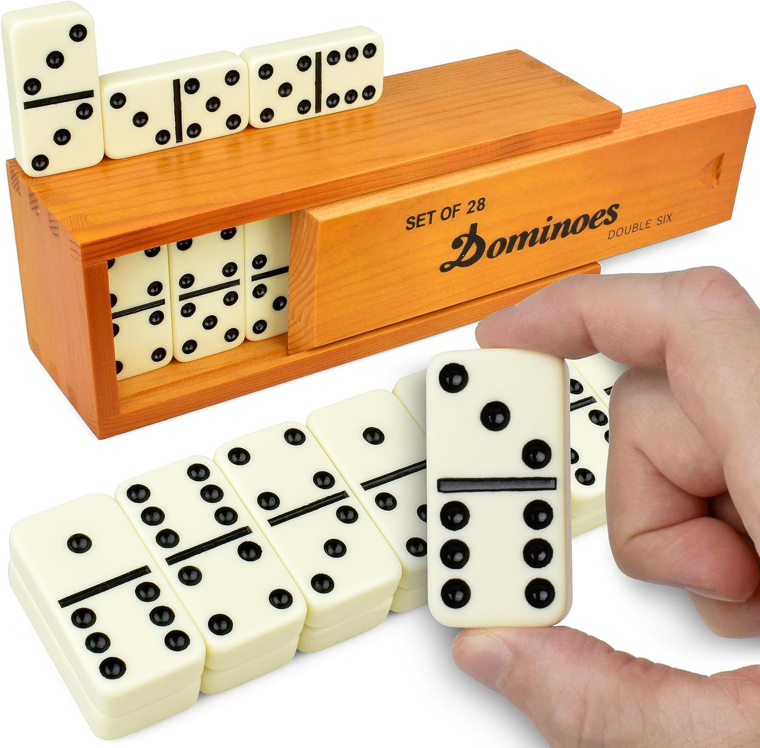 Jumbo Dominoes Set for Adults and Kids – Domino Set for Classic Board Games –…
