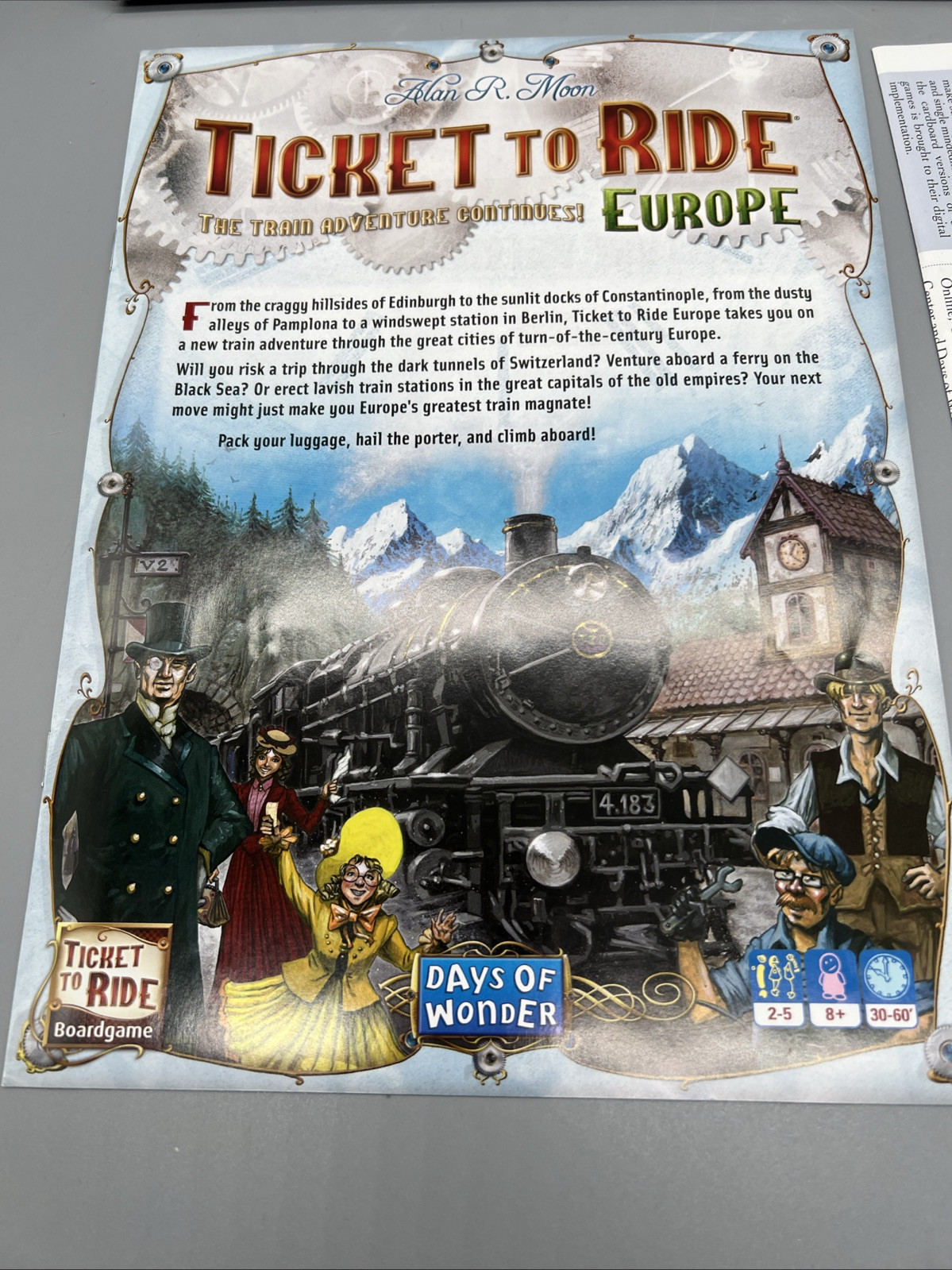 Ticket to Ride Europe Board Game by Days of Wonder Never Used