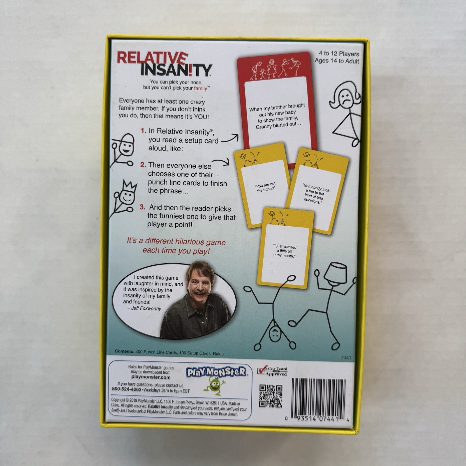 Relative Insanity Party Game About Crazy Relatives For 4 to 12 players, Preowned