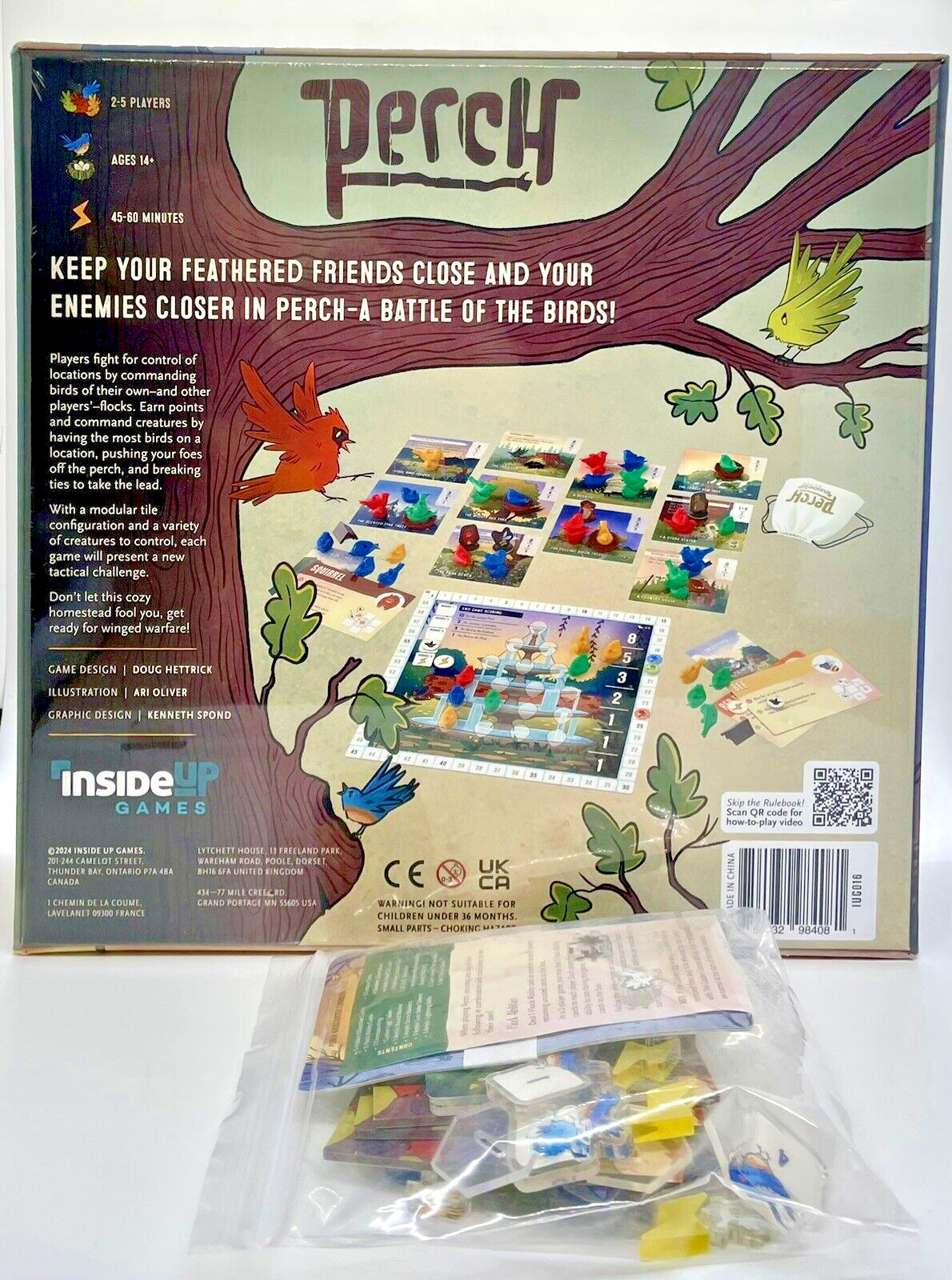 NEW! PERCH Board Game KICKSTARTER w/KS Goodies, Acrylic Upgrades INSIDE UP GAMES