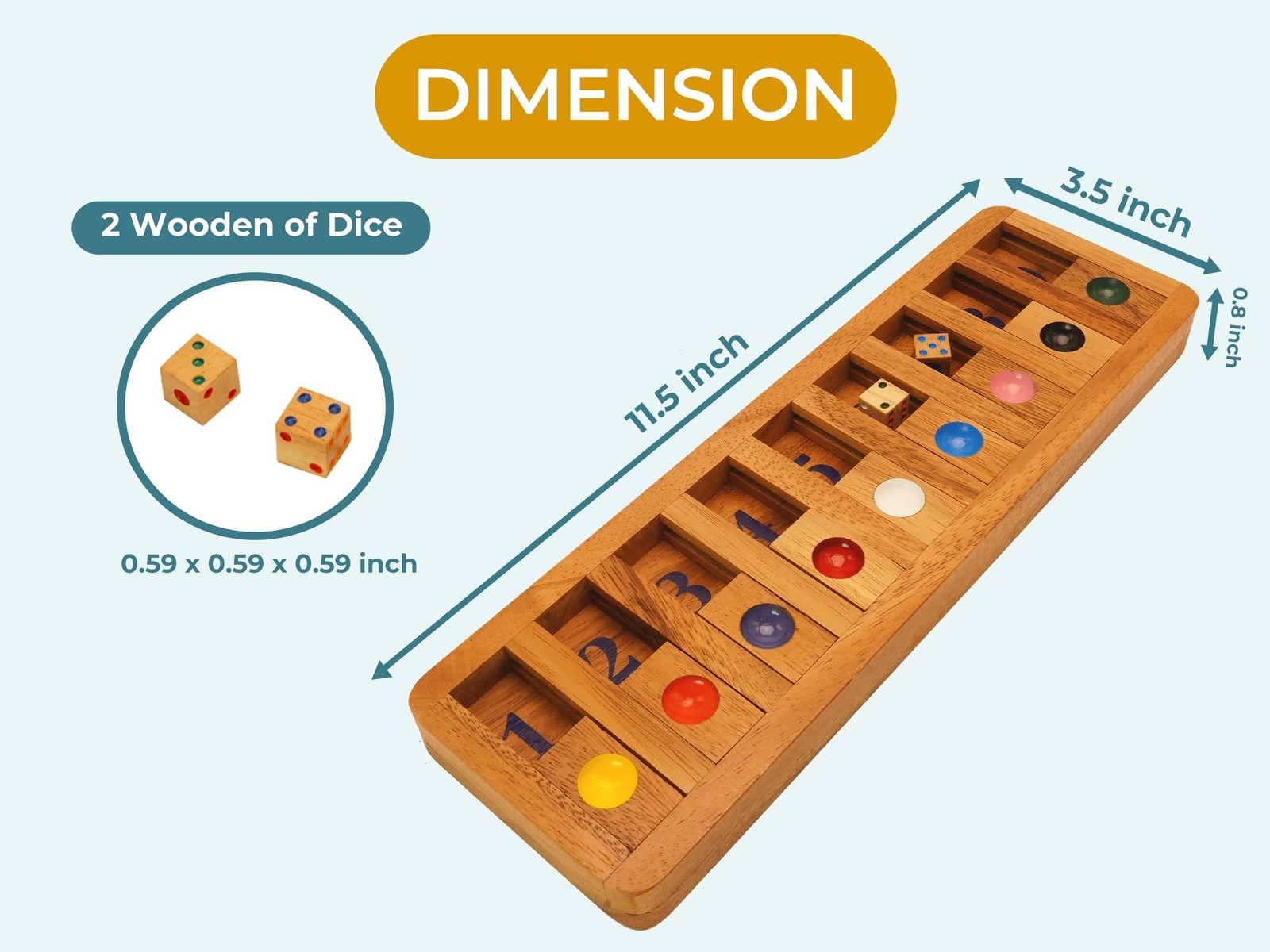 Shut The Box Board Games with Math Lover Player Wooden Box of Brain Teaser Pu…