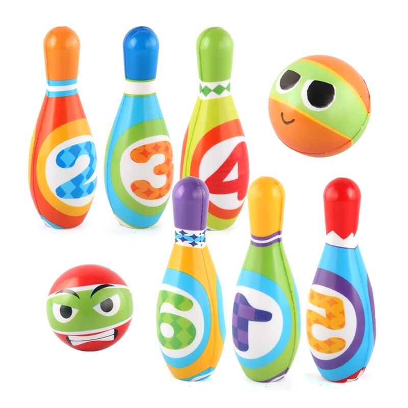 Children PU Solid Bowling Game Set Develop Kids Hand-eye Coordination Safe