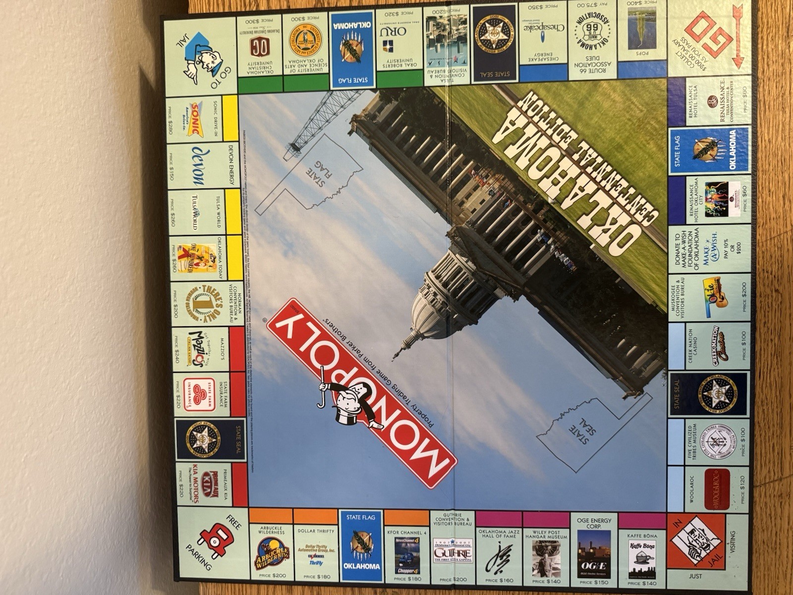 Parker Bros. Monopoly Oklahoma Centennial Edition Board Game 2 to 6 Players-EUC