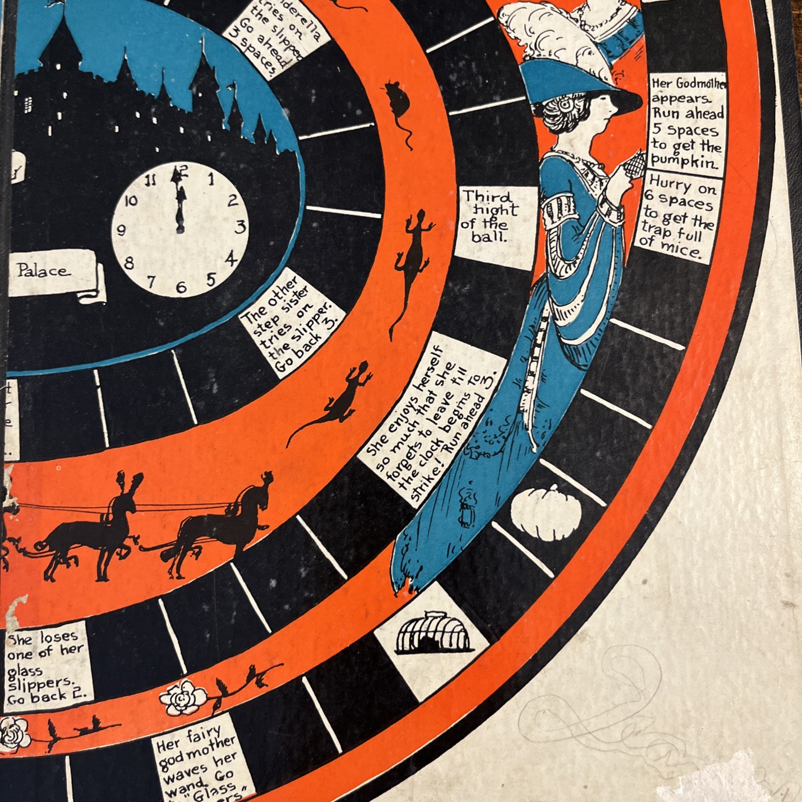 Antique Cinderella Game Board Part 1923 Noble & Noble Antique Toy