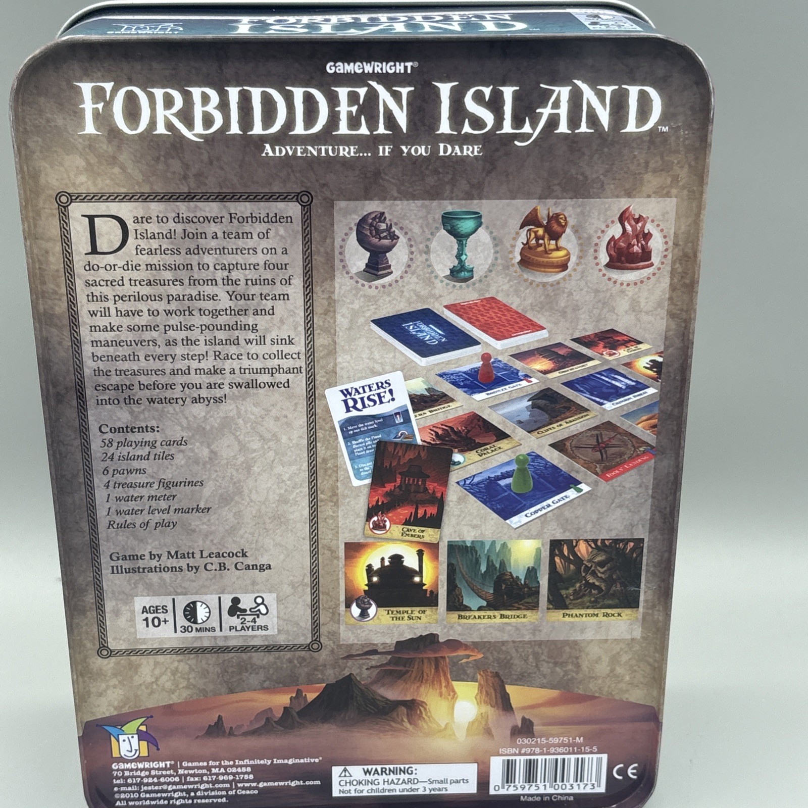 Forbidden Island Gamewright 2010 Cooperative Board Game Tin Mensa Award