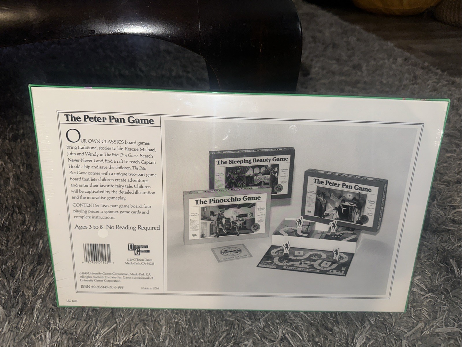 1990 University Games the Peter Pan Board Game Complete See Description