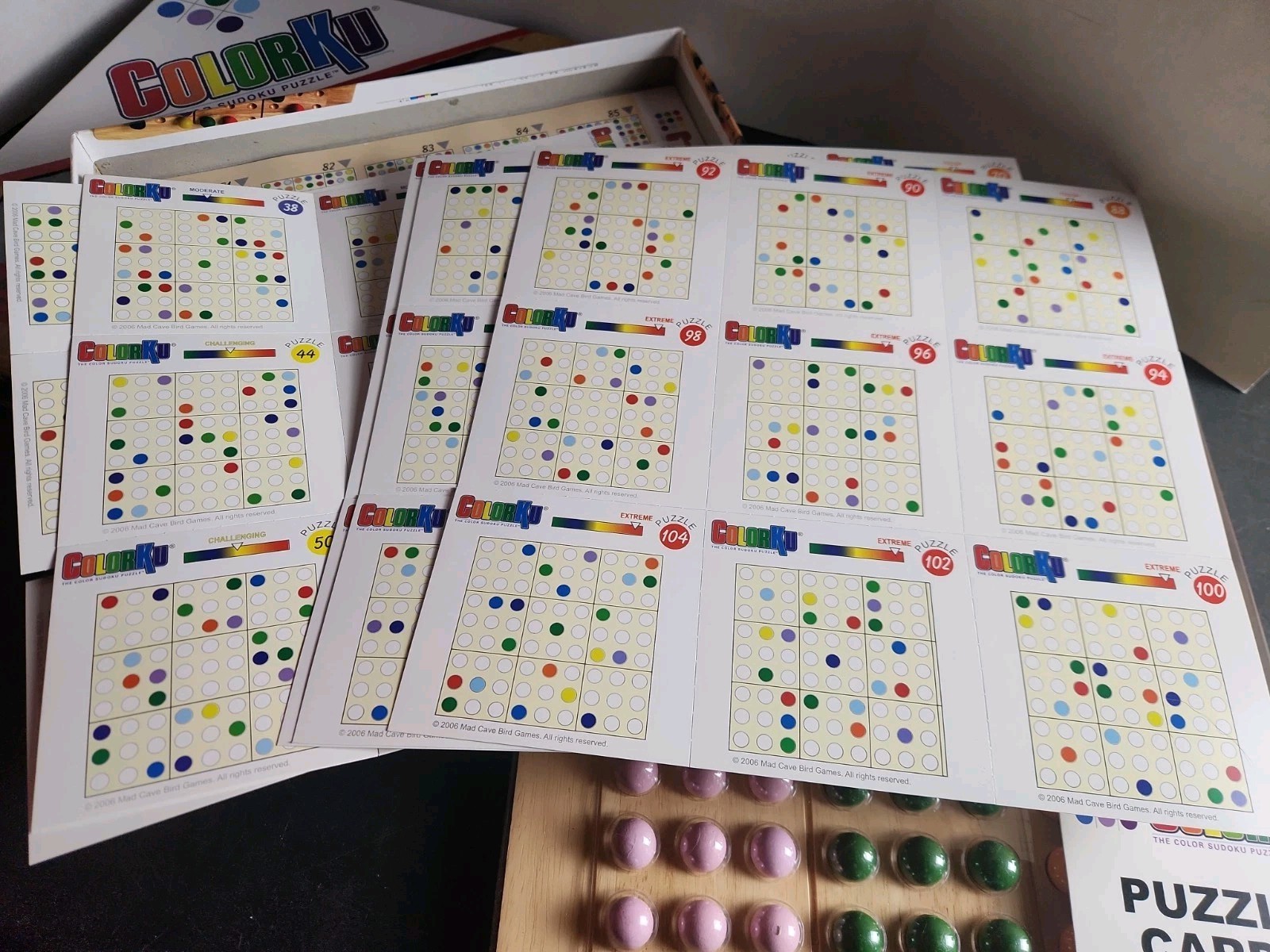 ColorKu Wooden Color Sudoku Puzzle Game Complete w/ Box Solutions