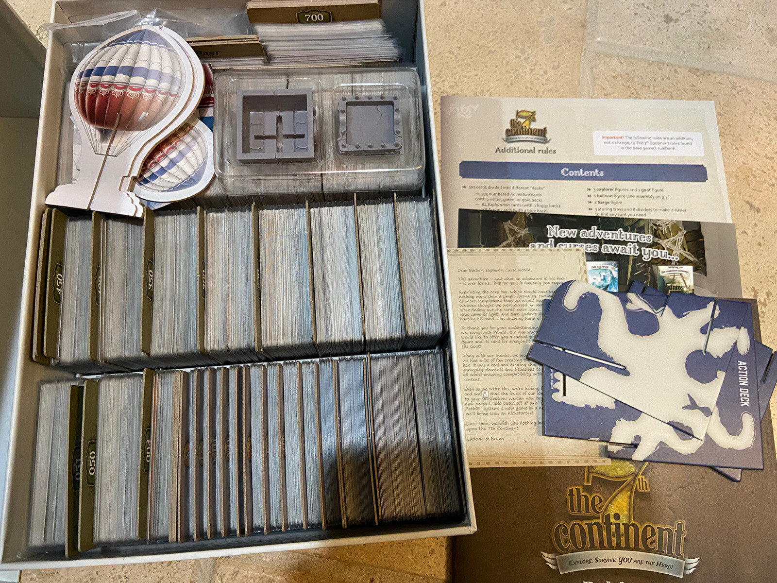 7th Continent Board Game Core Set + What Goes Up Expansion (All Sleeved)!