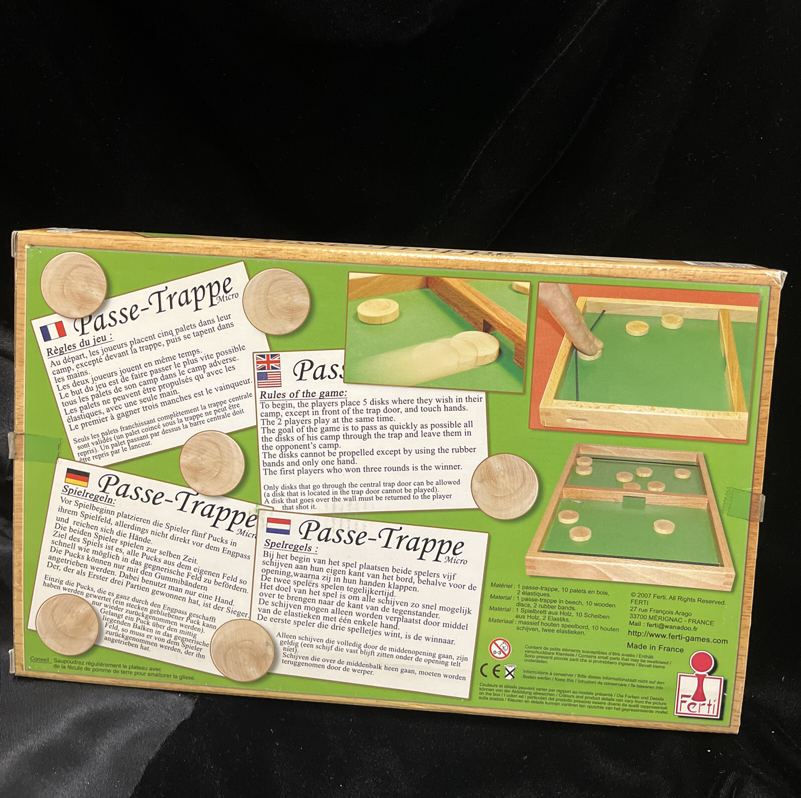 Ferti Games Passe- Trappe micro. Rules in 4 languages. 2007 EXC+ & complete I94