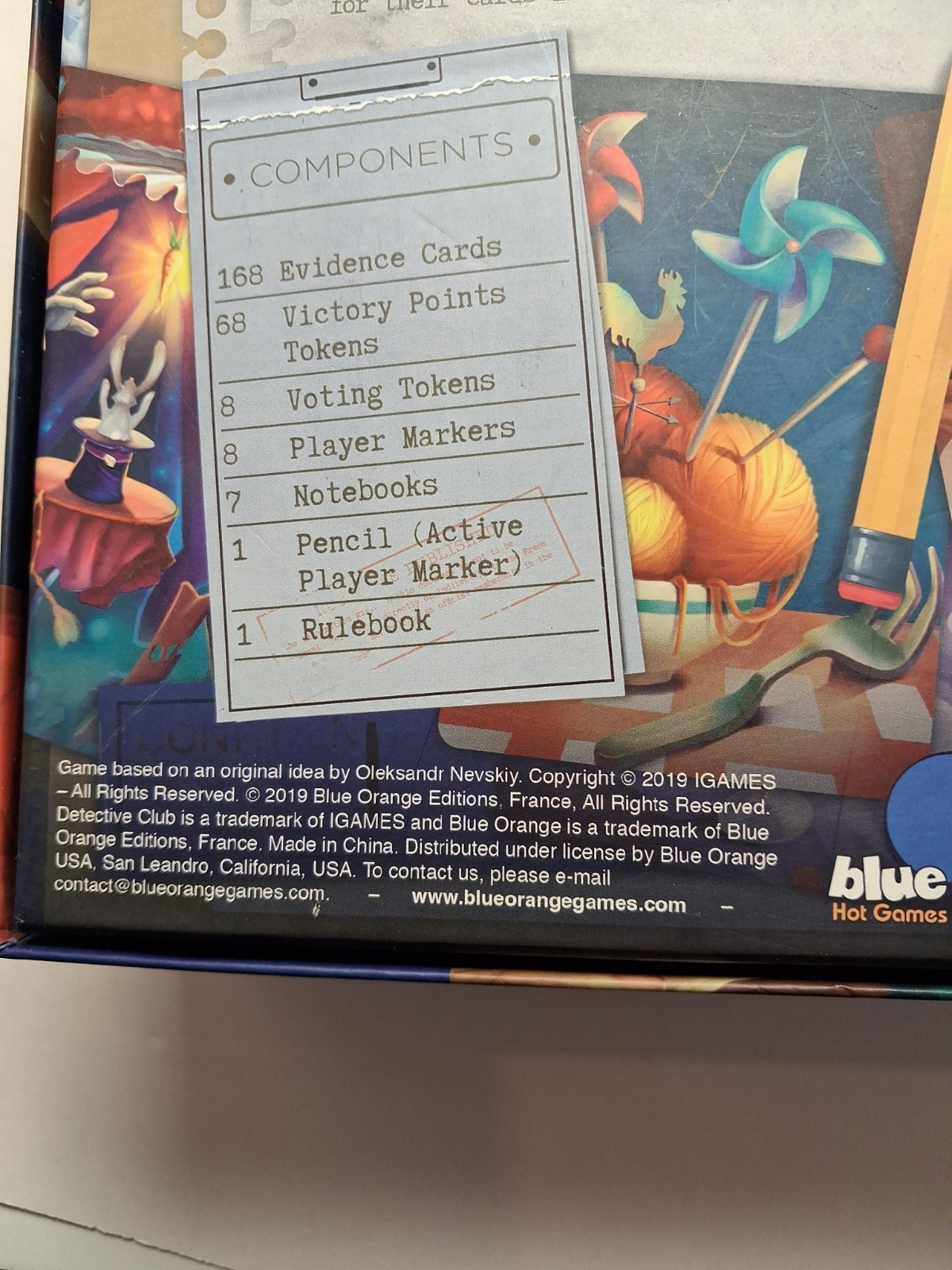 Detective Club Board Game by Blue Orange -2019 Edition Complete