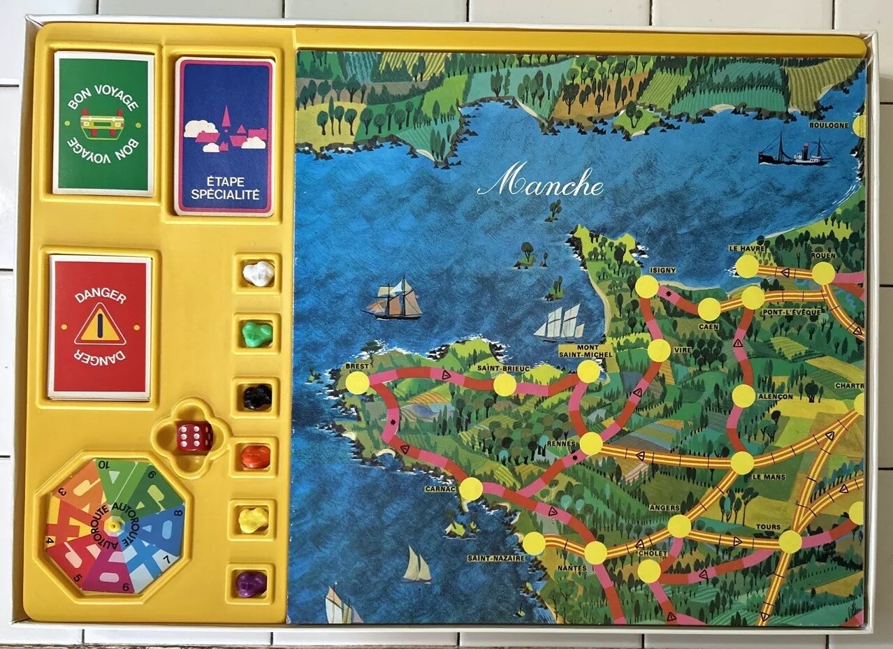 Vintage 1976 Jeux Nathan ROUTES DE FRANCE Board Game French Game RARE Complete