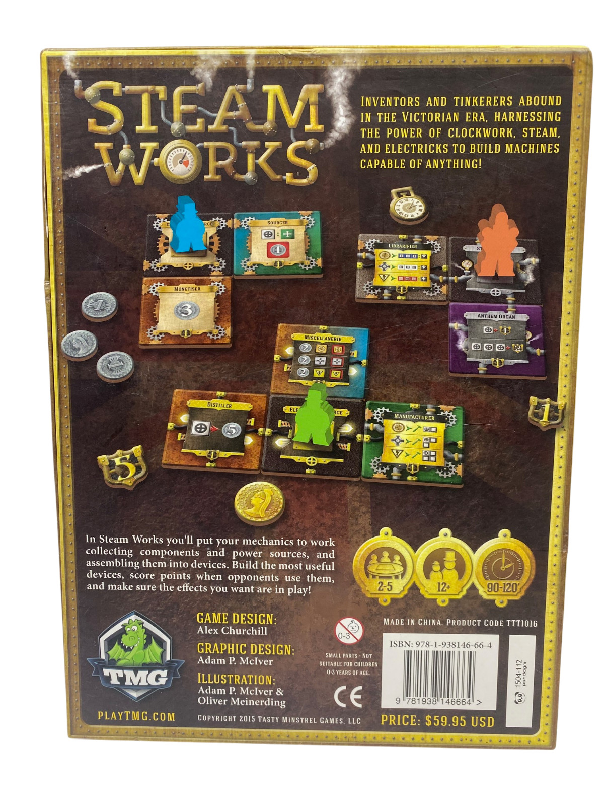Steam Works Board Game 2015 TMG Tasty Minstrel Games Complete, Excellent Cond.