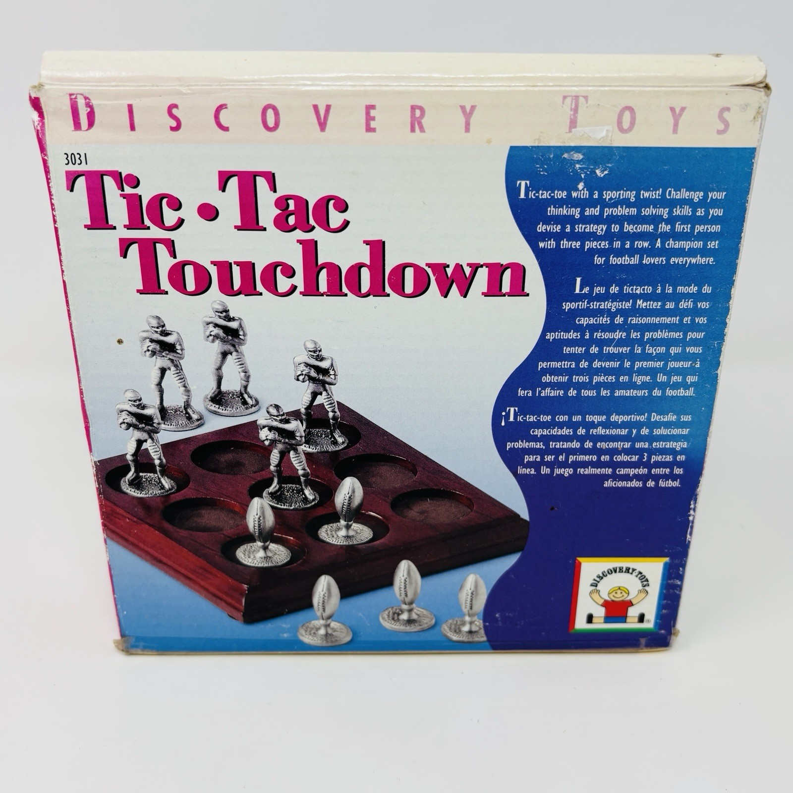 Discovery Toys Tic Tac Touchdown Pewter Figurines Football Dad Gift Game RARE