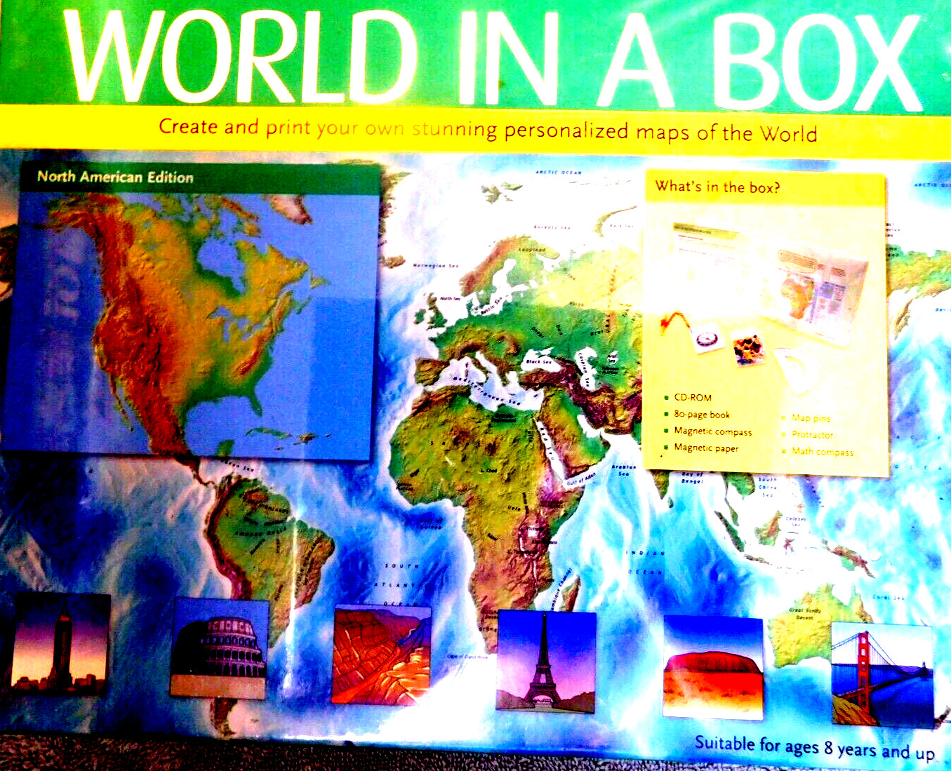 Sterling~World In A Box Create Your Own Personalized Maps N.America Edition NEW!