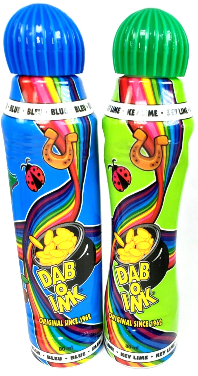 9 Bottles DAB O INK BINGO Dabber Assorted Bright Colors 80mL Bingo Card Ink Lot