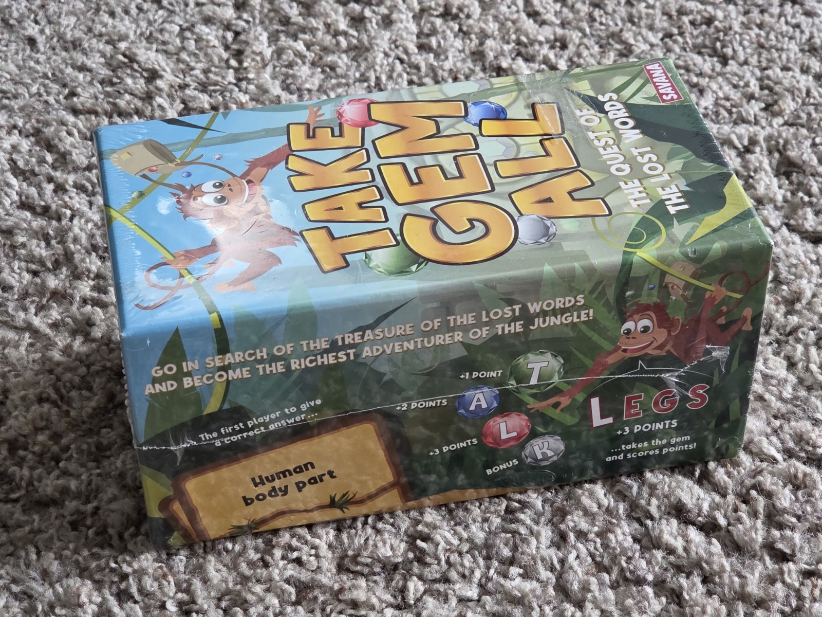 Take Gem All The Quest of the Lost Words Board Game by Savana Family Kids NEW