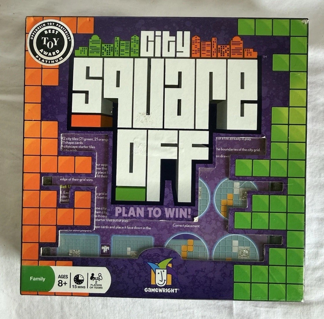Gamewright City Square Off Strategy Planning Head-to-Head Board Game Complete
