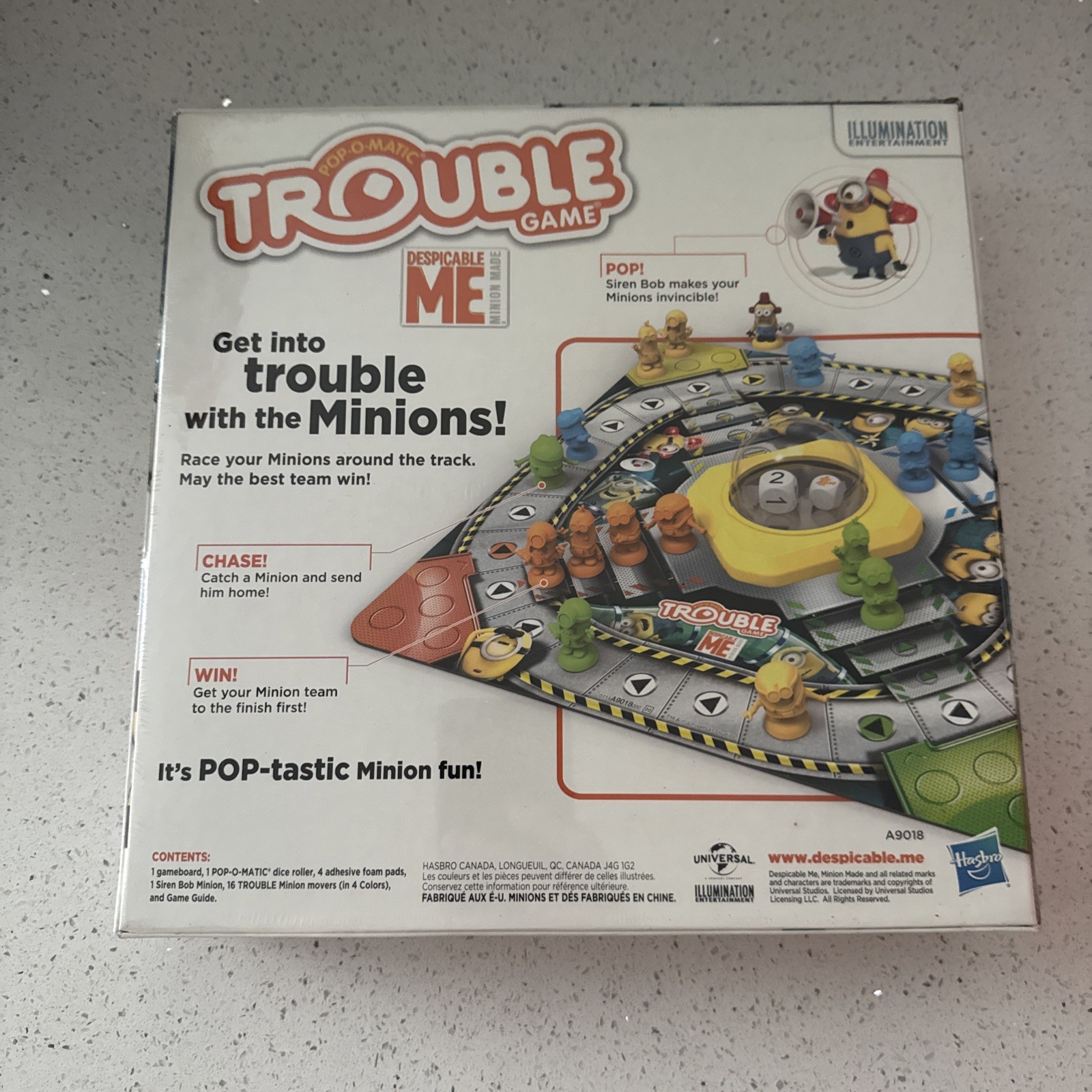 Trouble Game Despicable Me Minion Edition 2014 Hasbro Game Pop-O-Matic Complete