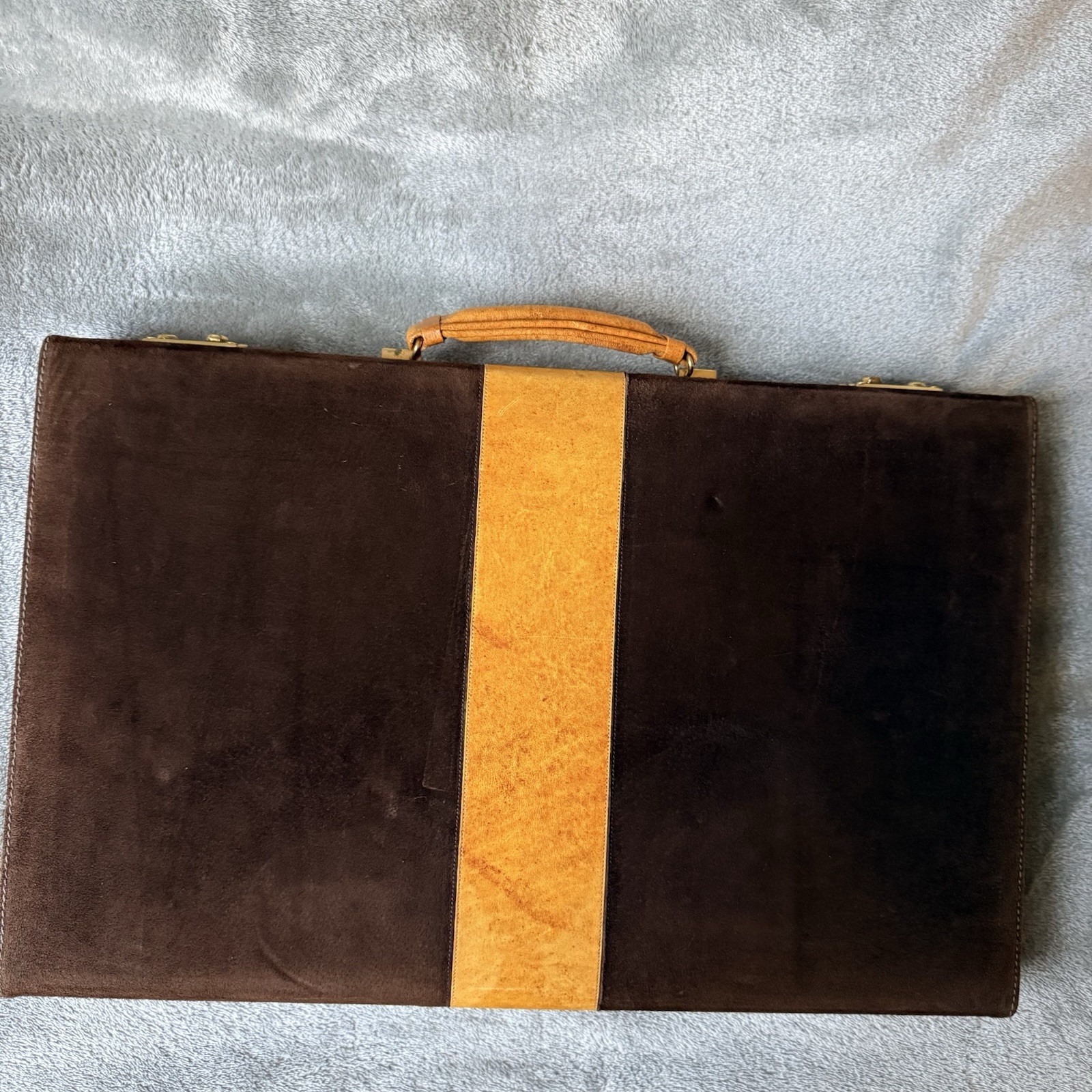 Vintage Aries Mexico Pigskin leather Backgammon Set Case Complete checkers W/Key