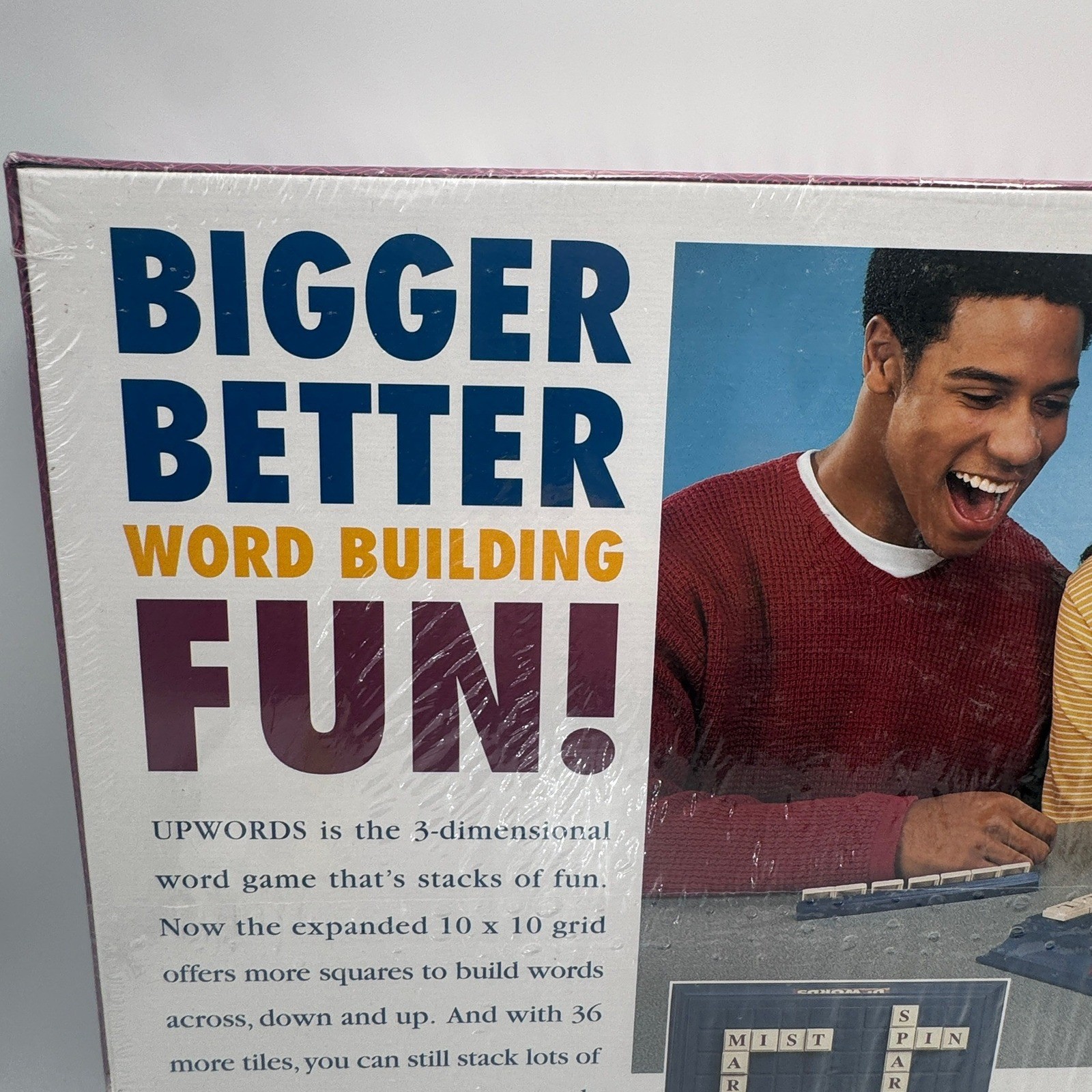 Milton Bradley Upwords 3D Word Game 1997 Expanded 10×10 Grid New Sealed 4312