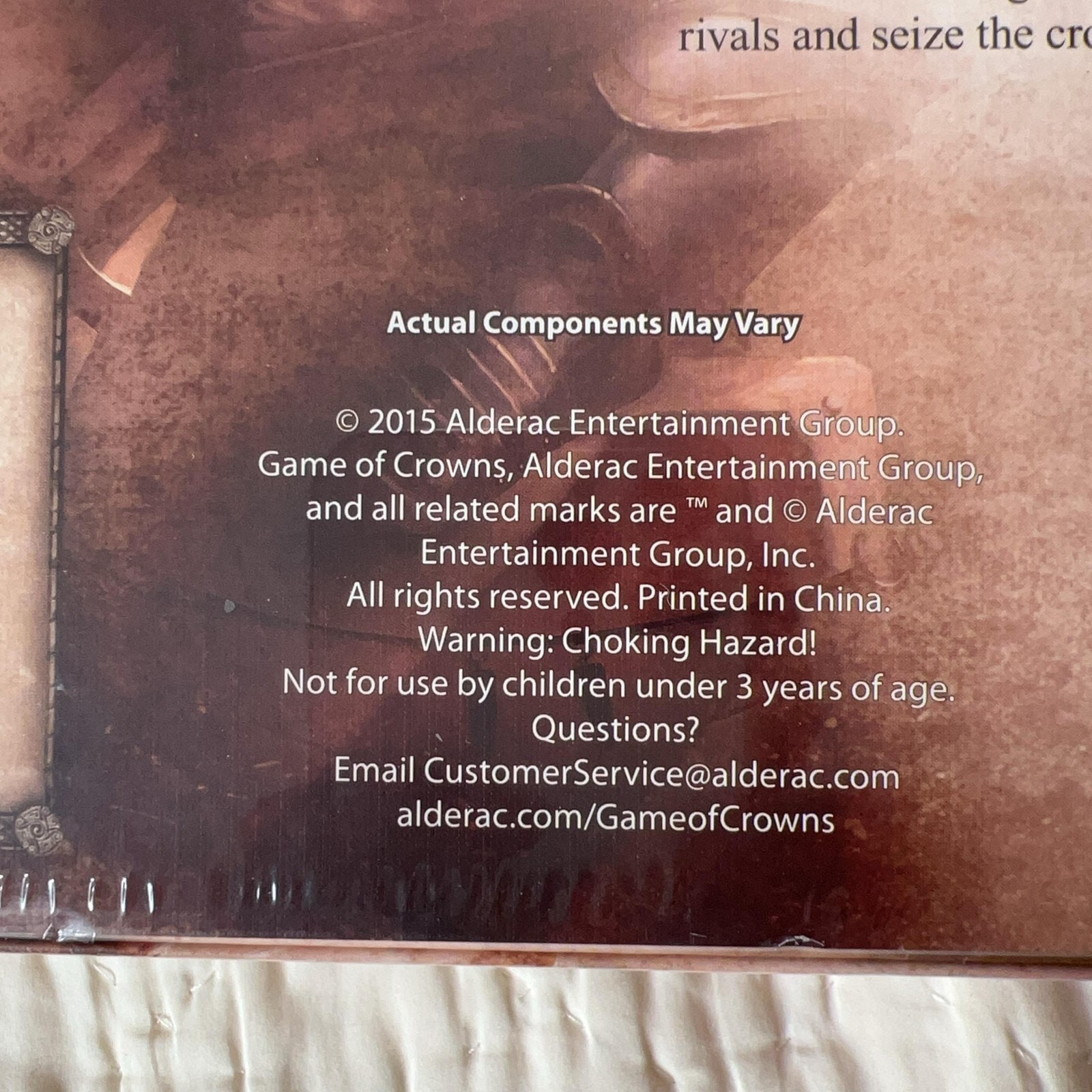 Alderac Game Of Crowns Strategy Board Game 2015 4-8 Players Diplomacy AEG