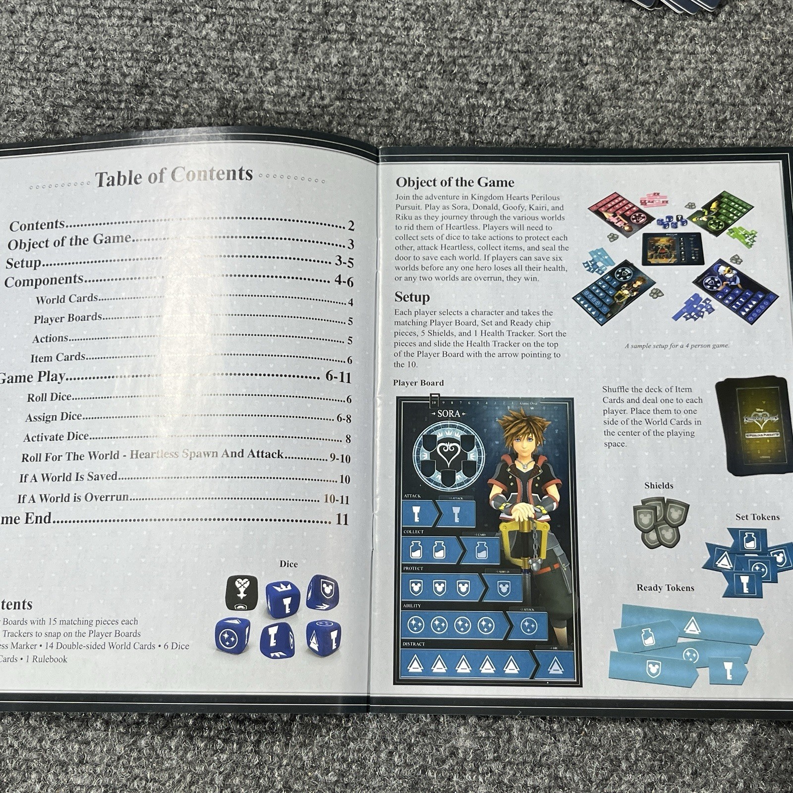 Disney Kingdom Hearts Perilous Pursuits Board Game The Ops Dice Complete